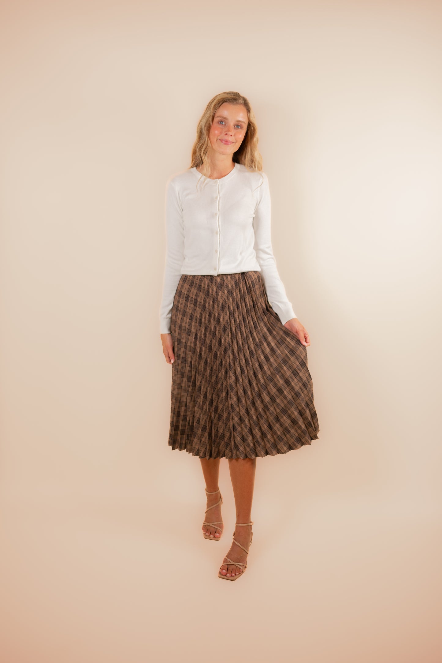 The Ava Plaid Midi Skirt
