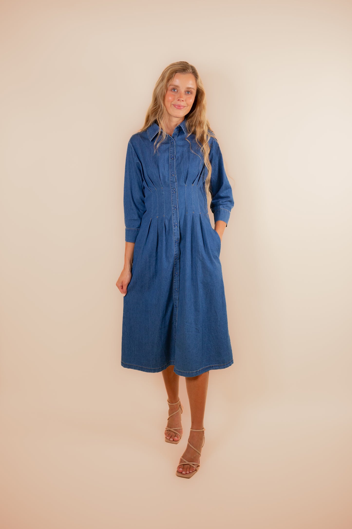 The Harper Button Down Denim Dress