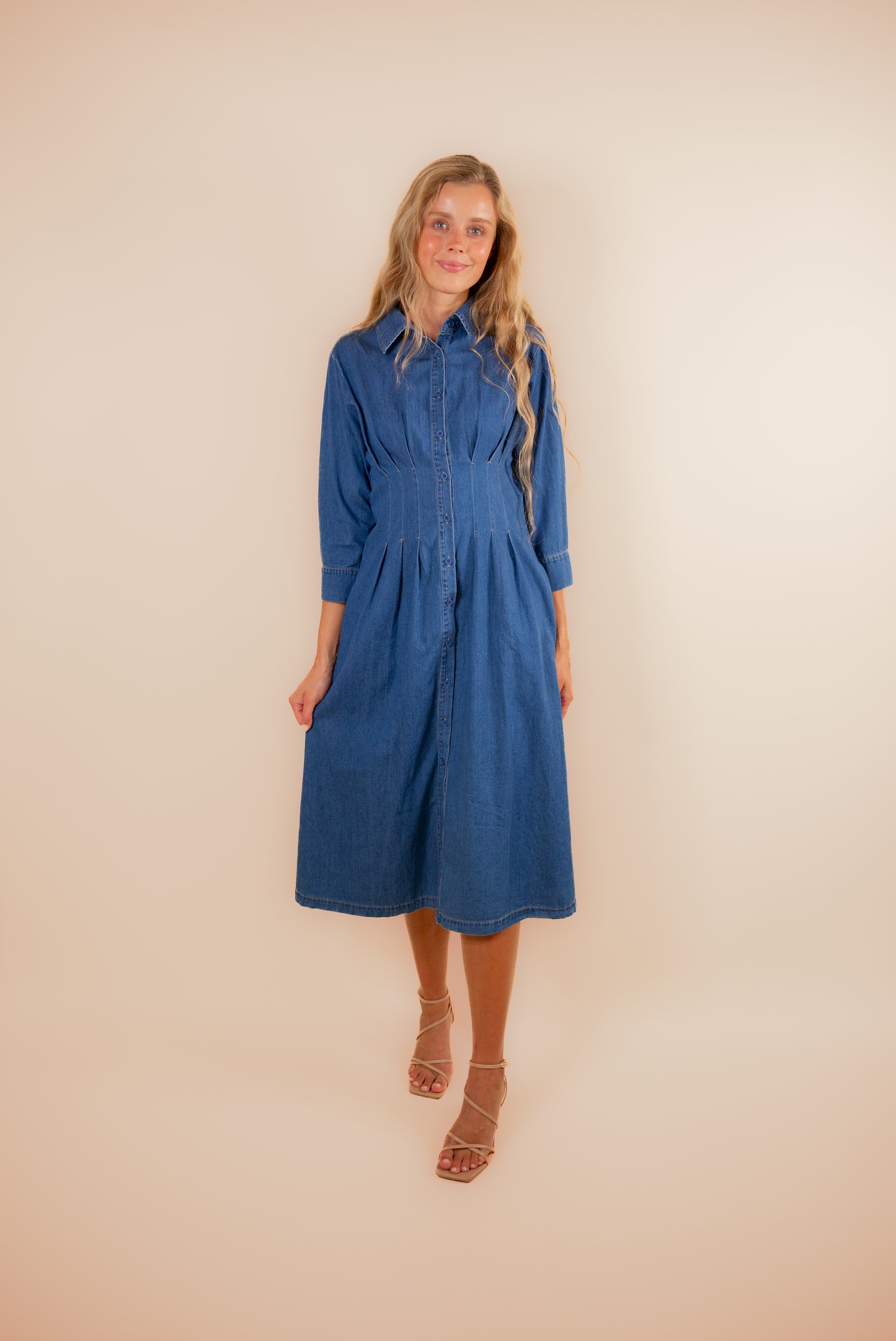 The Harper Button Down Denim Dress
