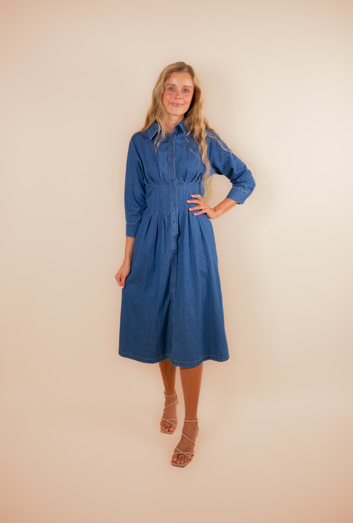 The Harper Button Down Denim Dress