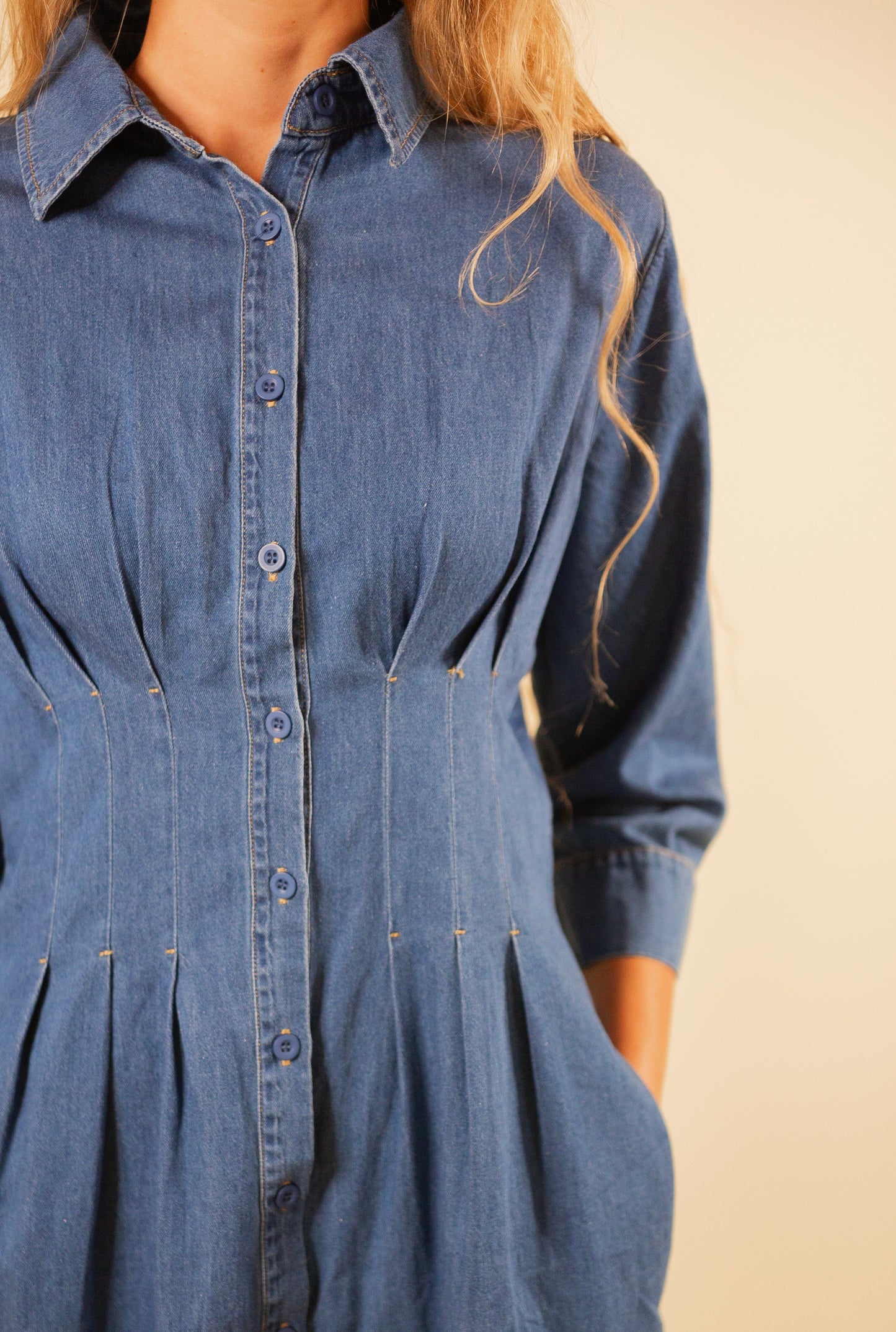 The Harper Button Down Denim Dress