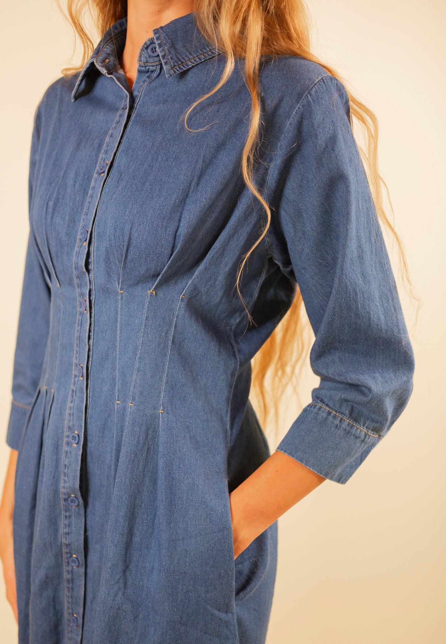 The Harper Button Down Denim Dress