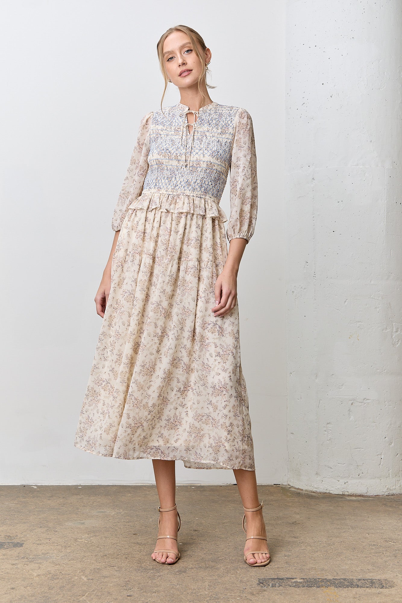 The Rory Smocked Fall Floral Dress