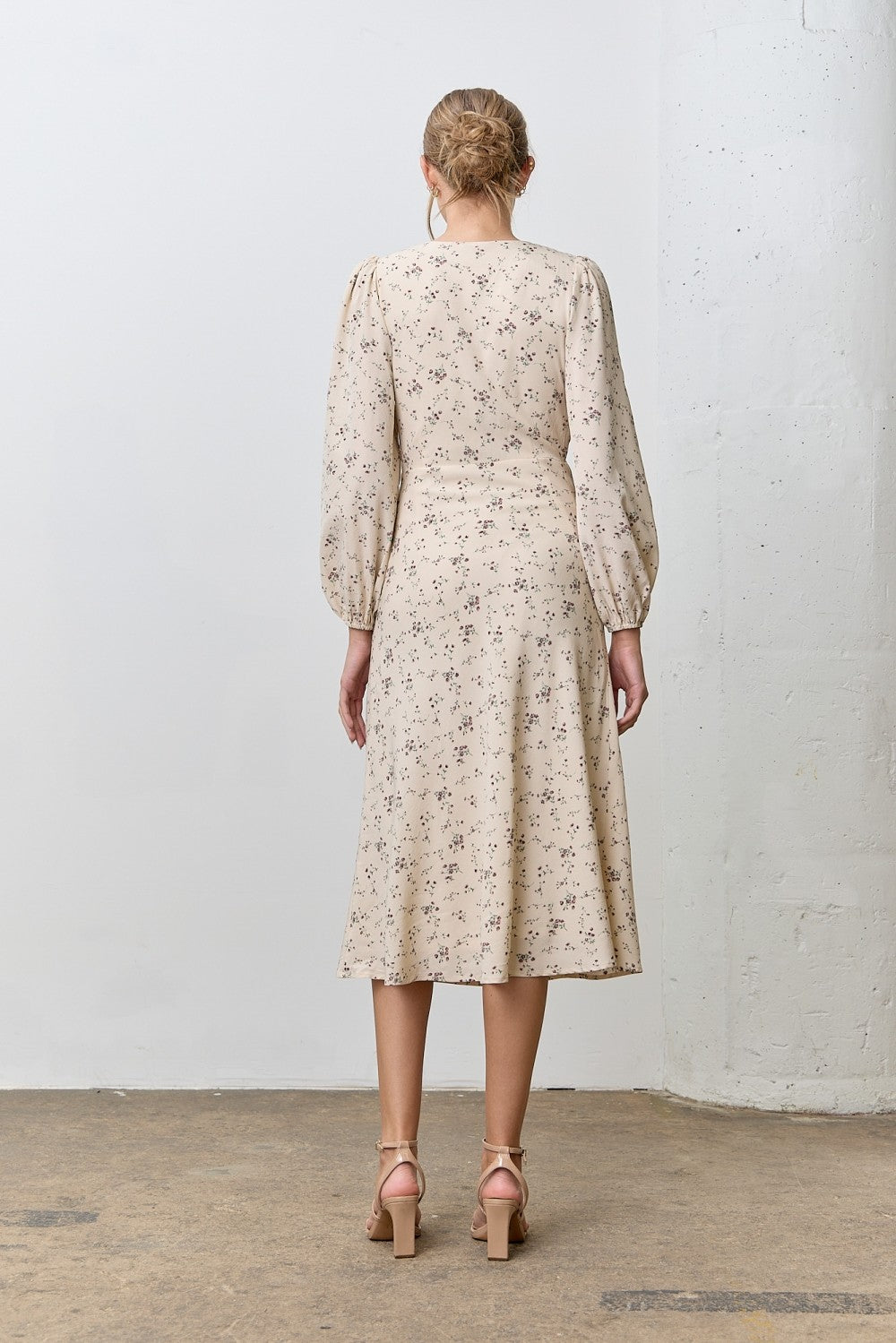 The Violet Lace Trim Fall Floral Dress