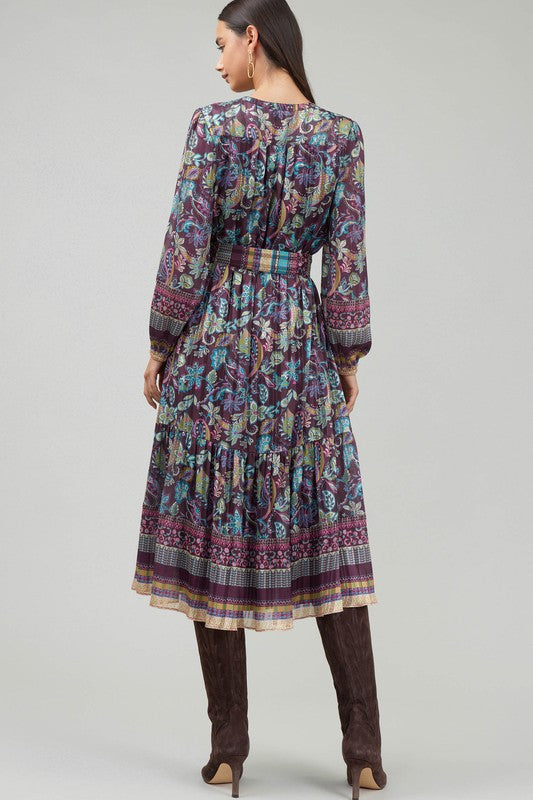 The Elodie Paisley Printed Midi Dress