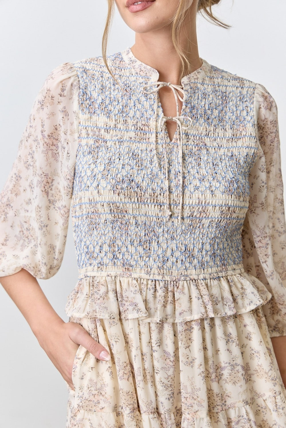 The Rory Smocked Fall Floral Dress