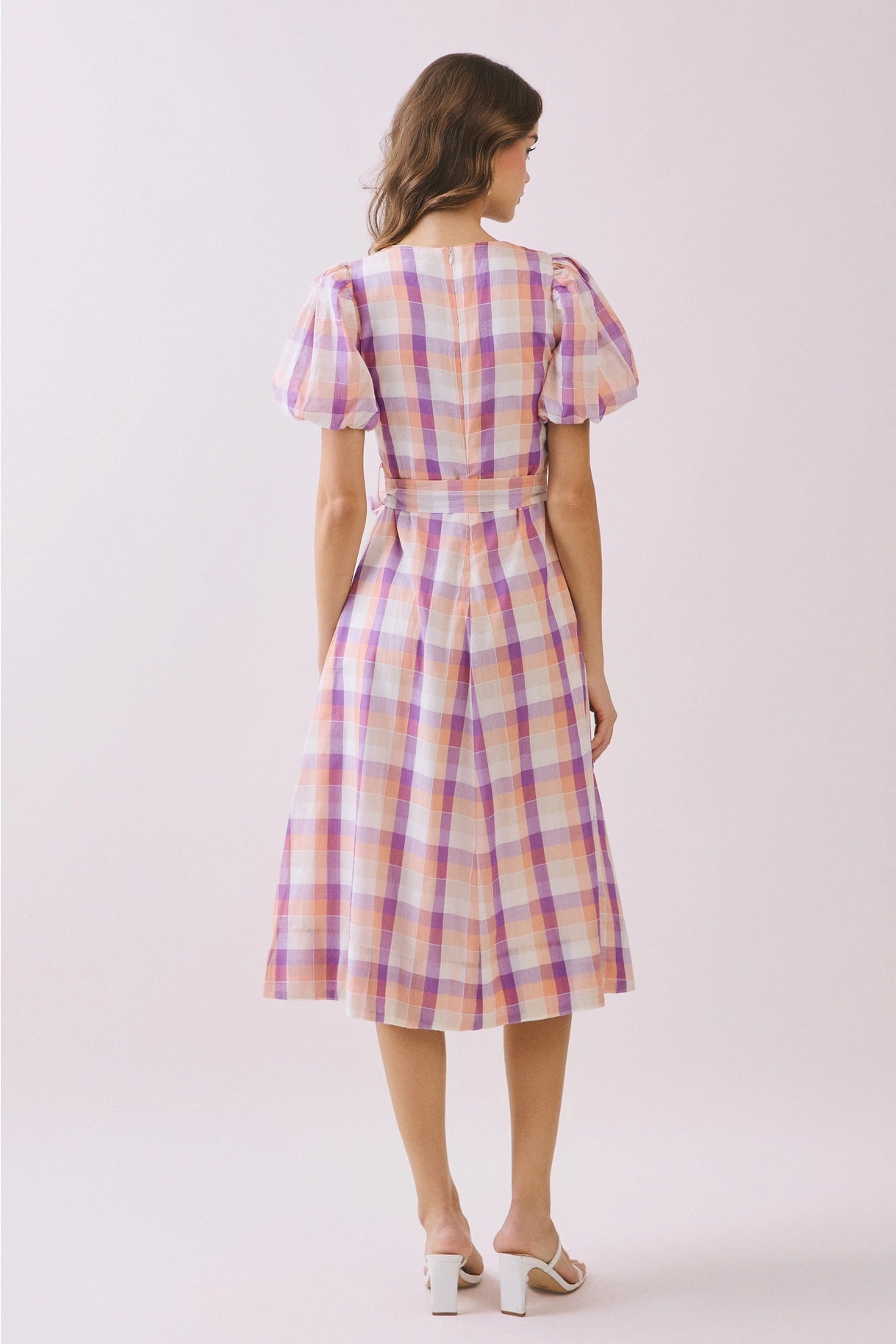 The Lena Plaid Midi Dress
