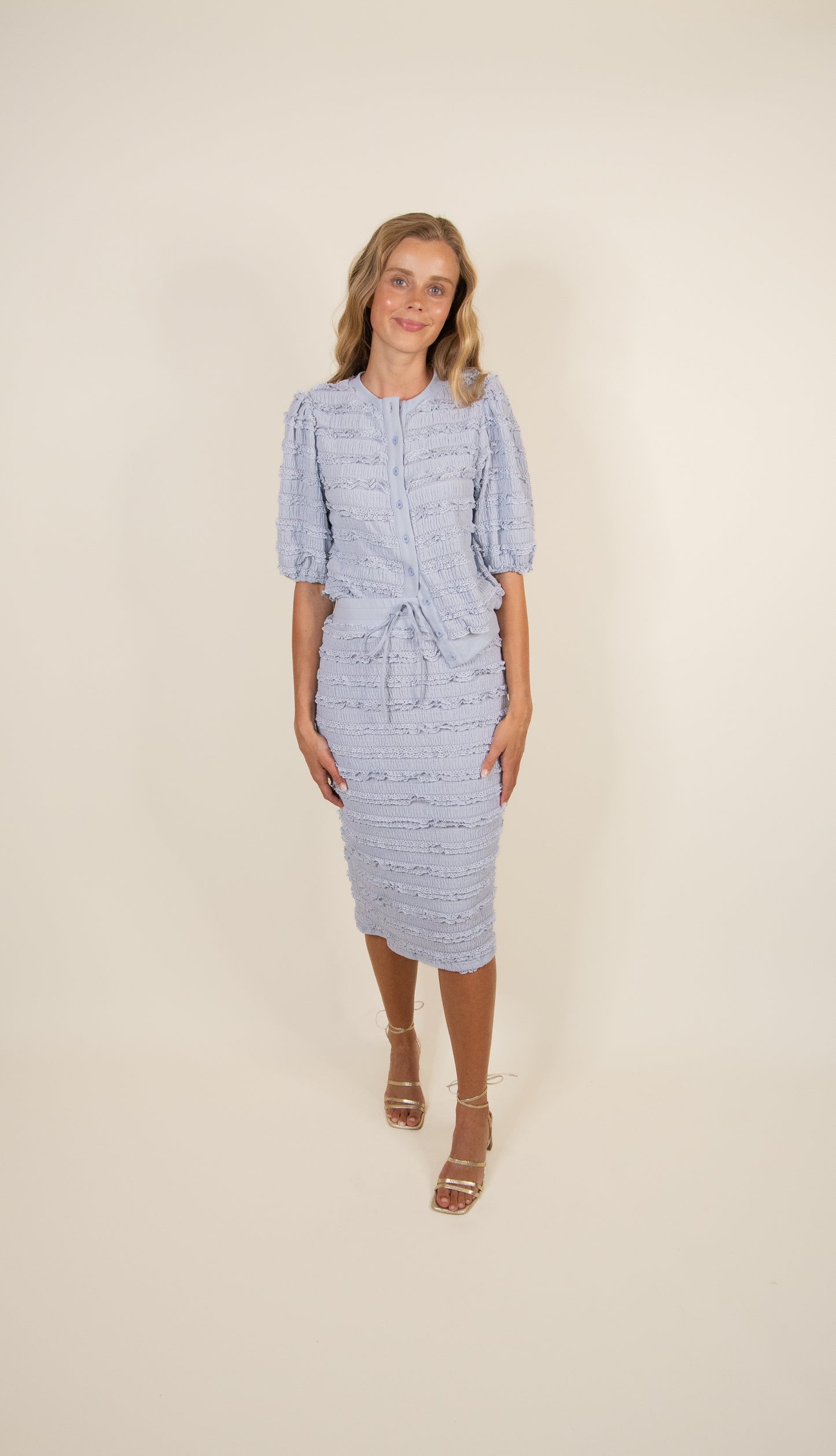 The Ana Textured Set in Baby Blue