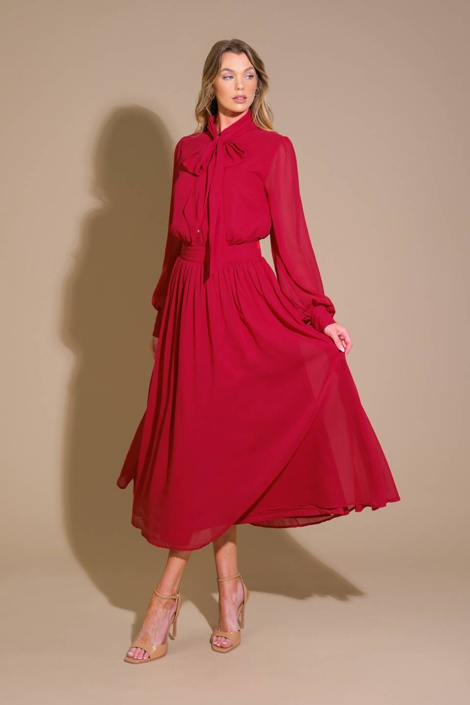 The Kelly Bow Dress in Red