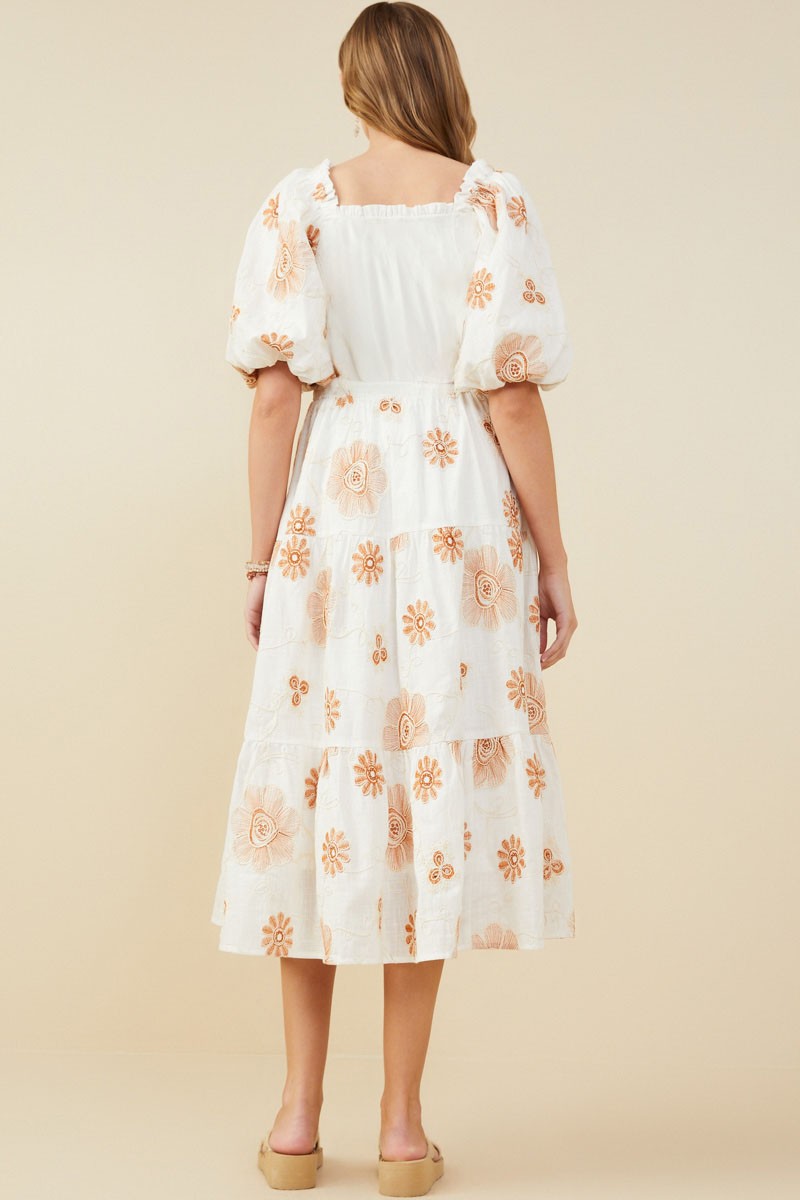 The Hayden Smocked Dress in Embroidered Floral
