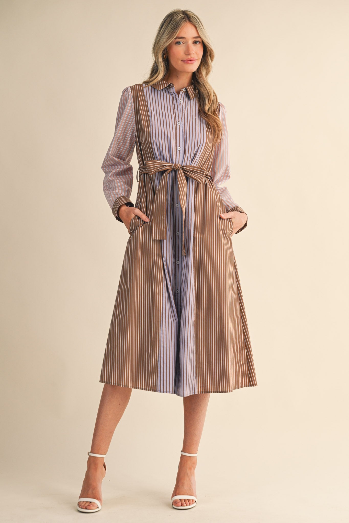 The Lauren Mixed Striped Shirt Dress