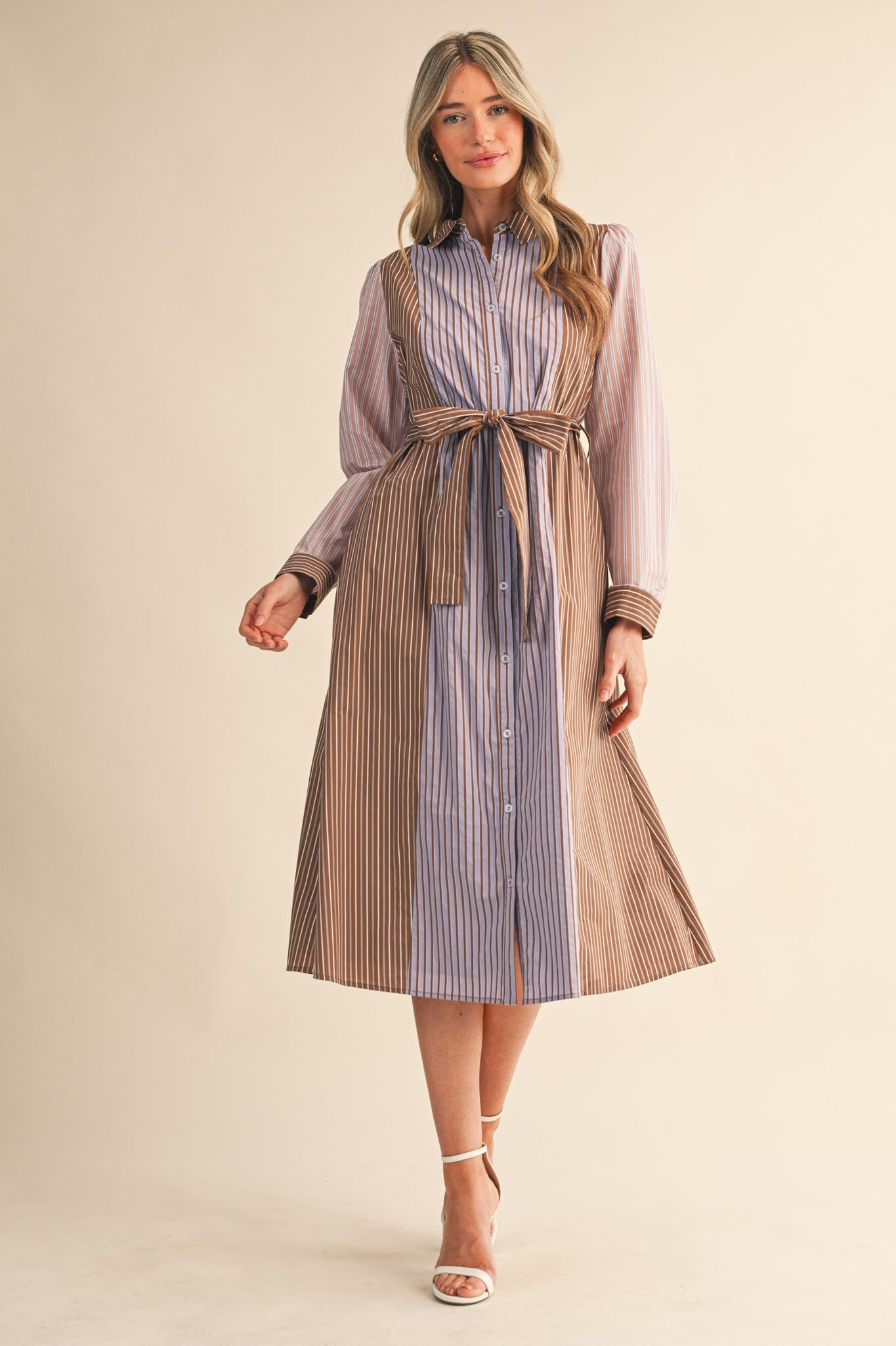 The Lauren Mixed Striped Shirt Dress