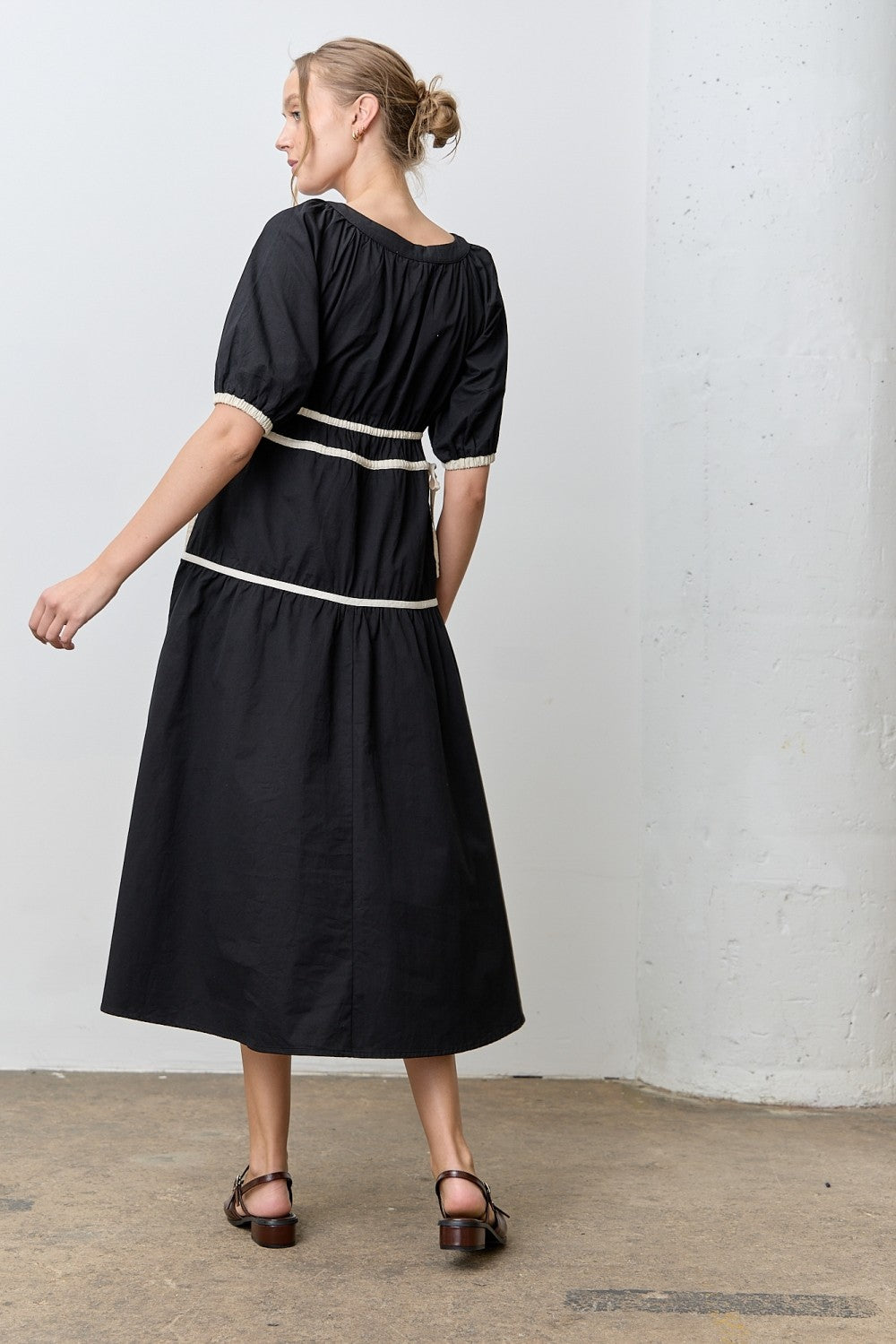 The Briar Bow Dress in Black and White