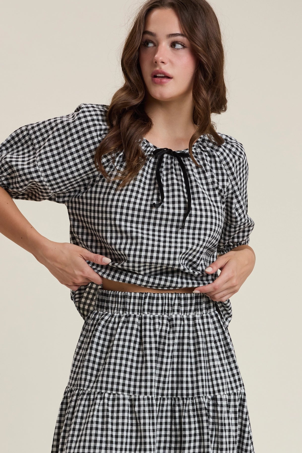 The Quinn Gingham Set in Black and White