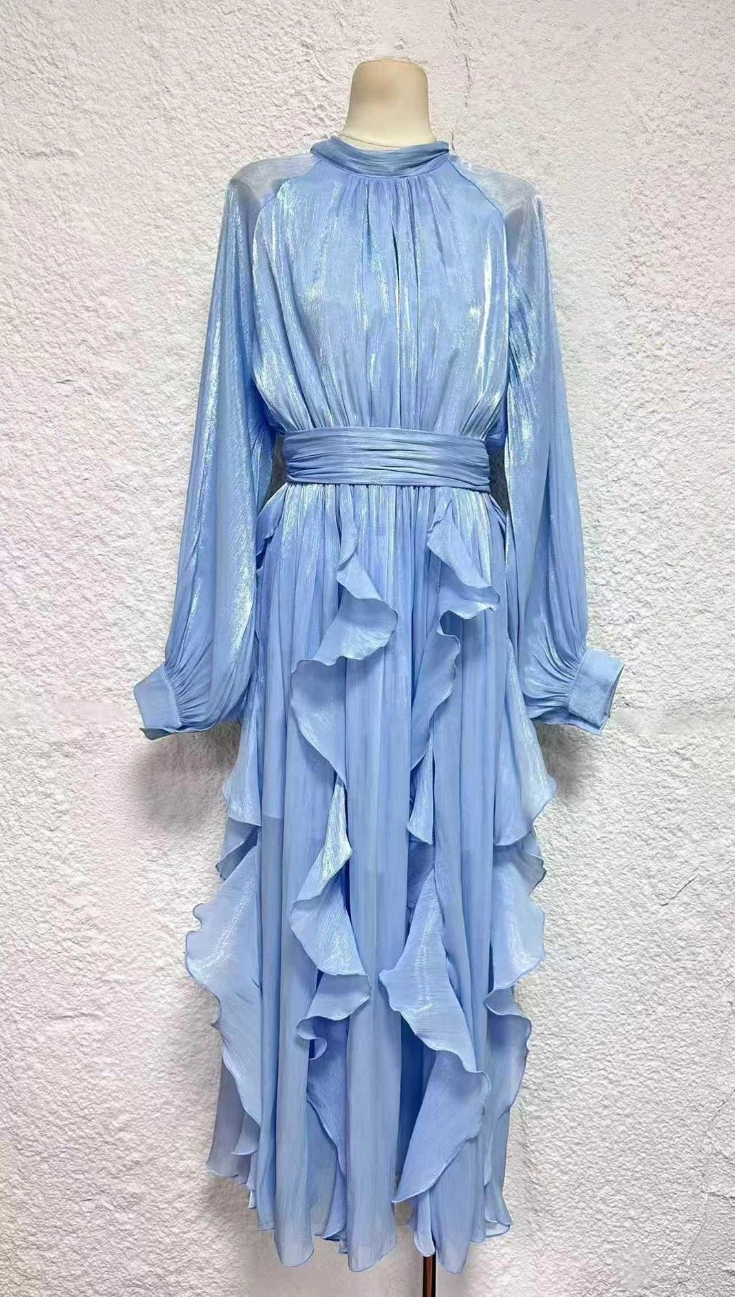 The Eleanor Shimmer Dress in Cinderella Blue