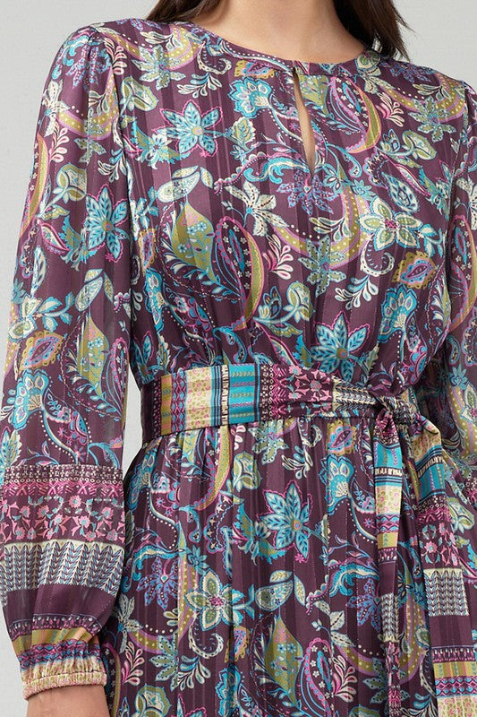 The Elodie Paisley Printed Midi Dress