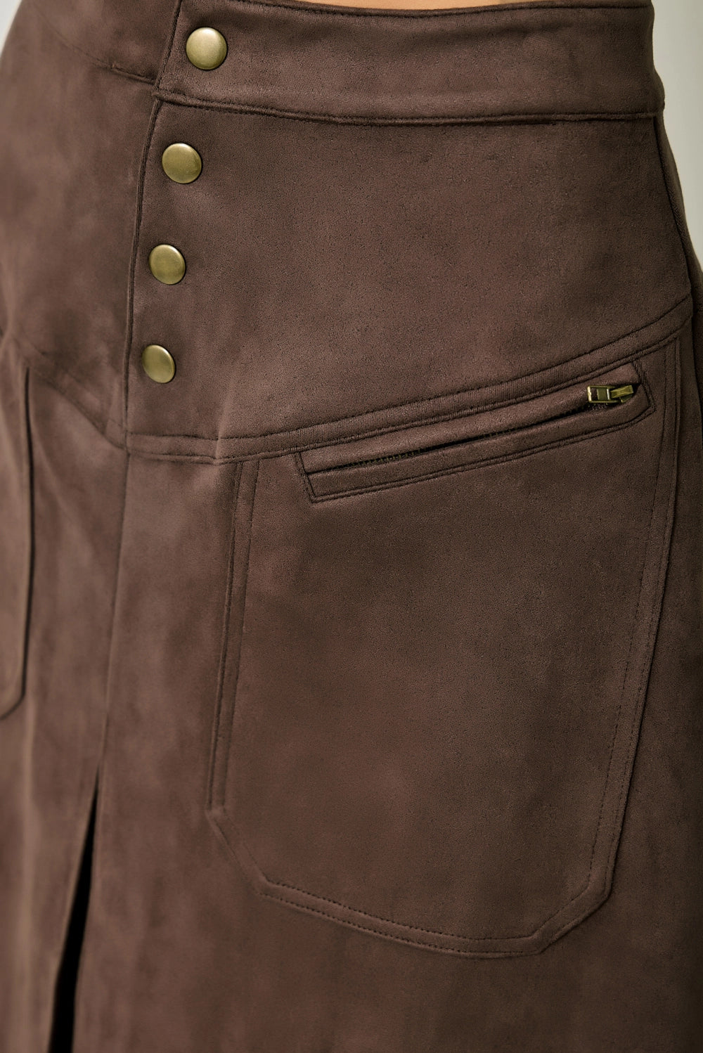 The Marlowe Skirt in Brown Suede
