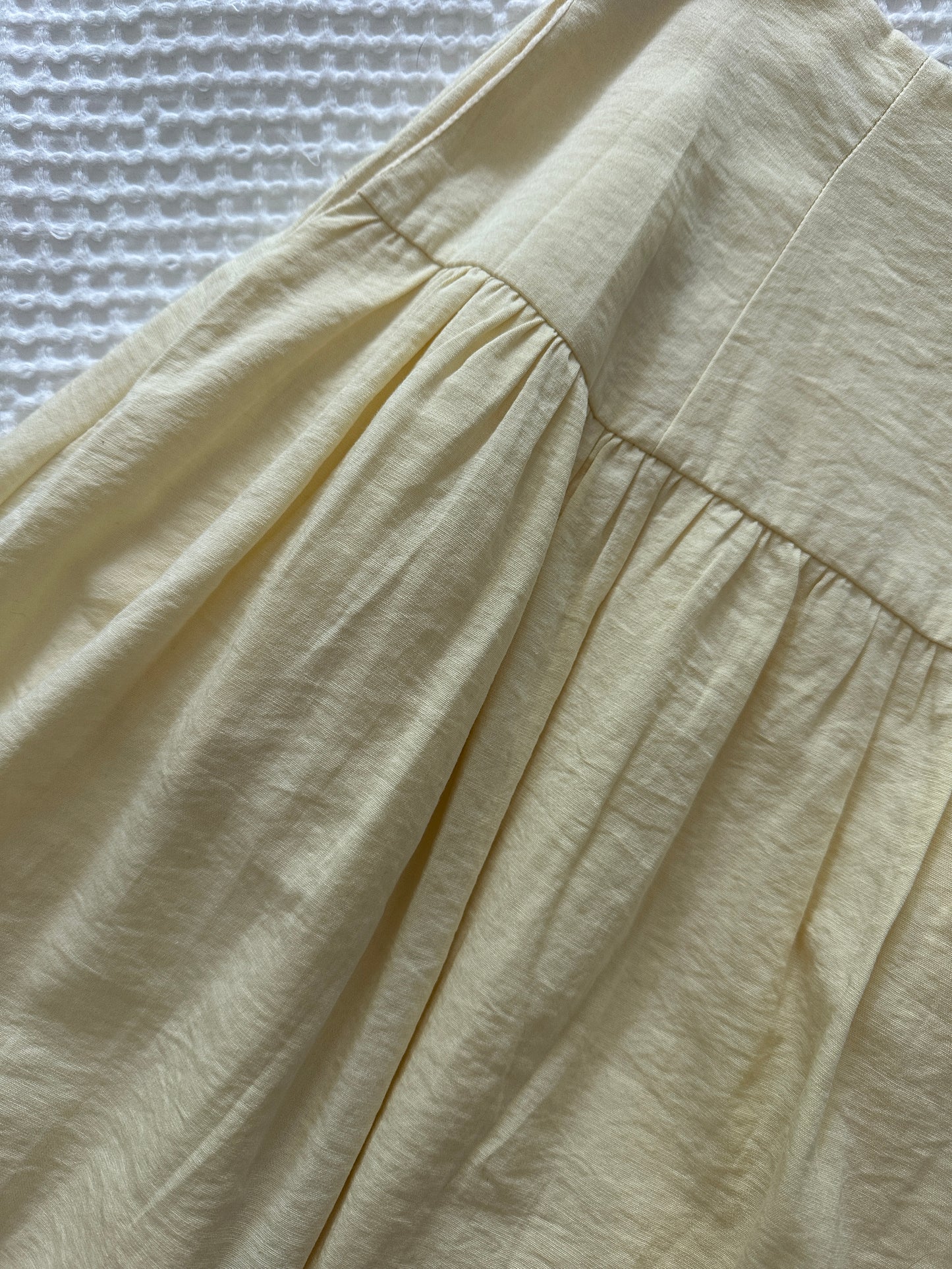 The Allison Basque Waist Skirt in Butter Yellow