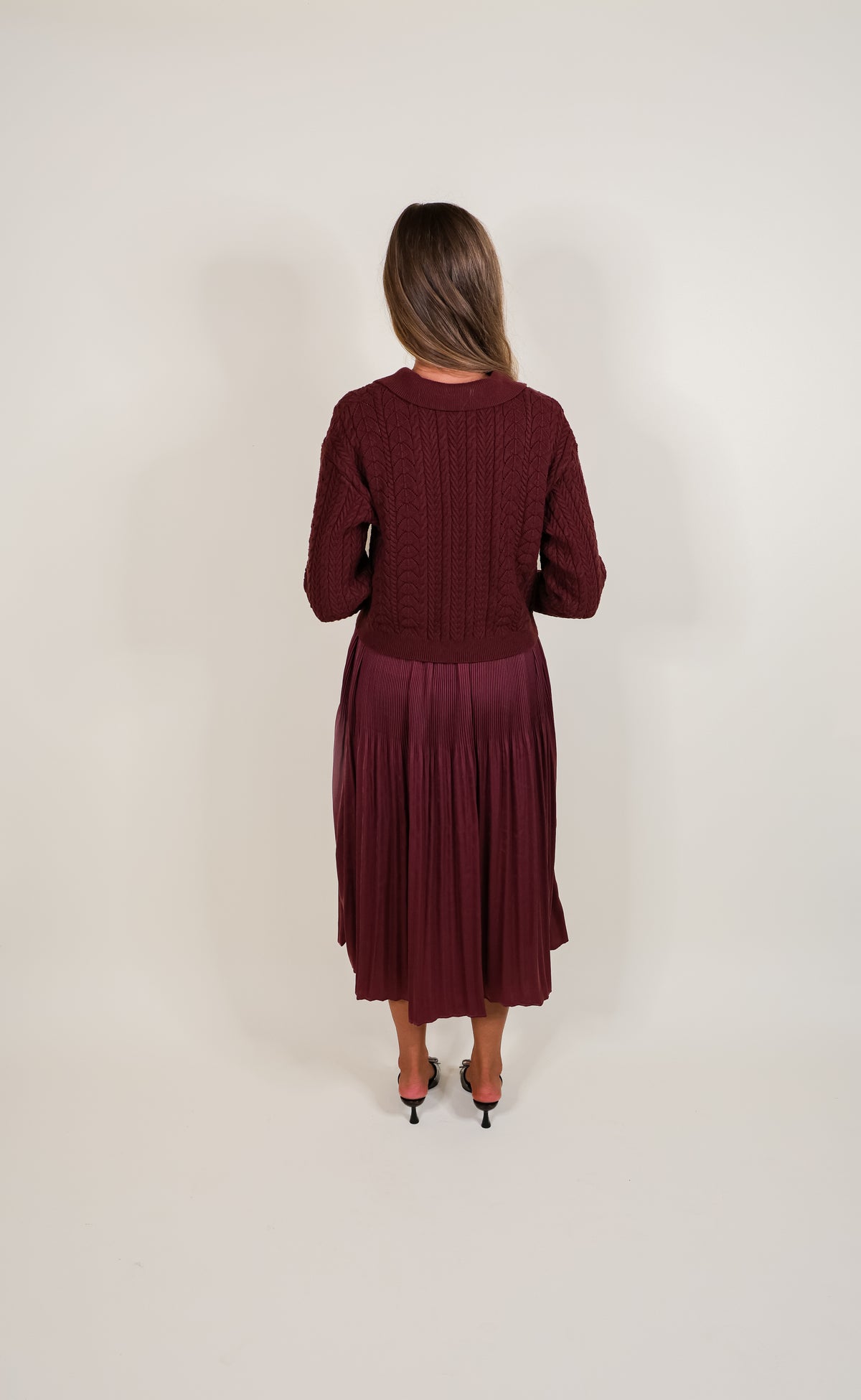The Sutton Satin Sweater Dress Set