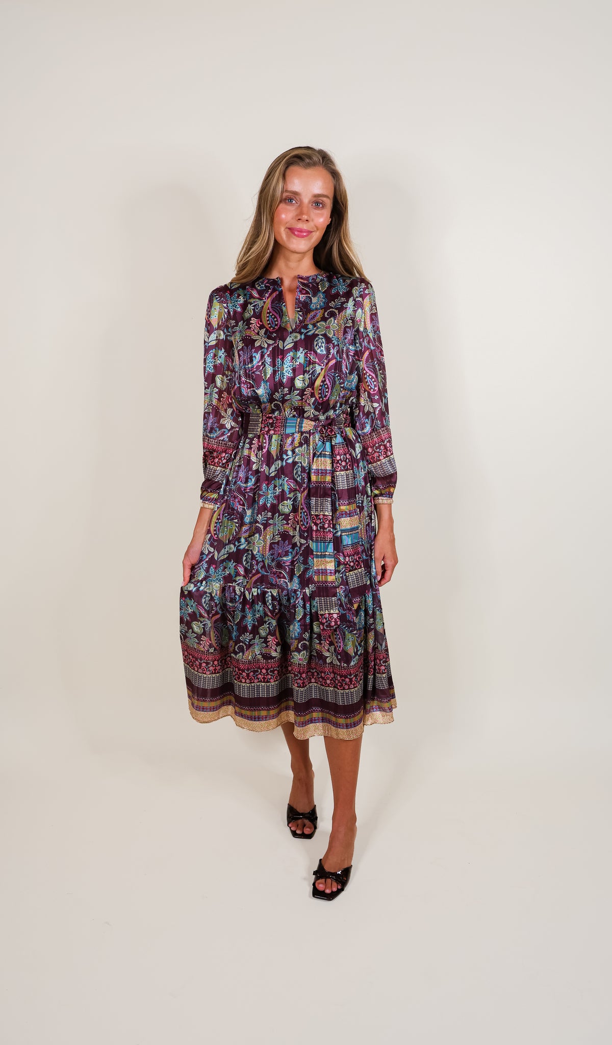 The Elodie Paisley Printed Midi Dress