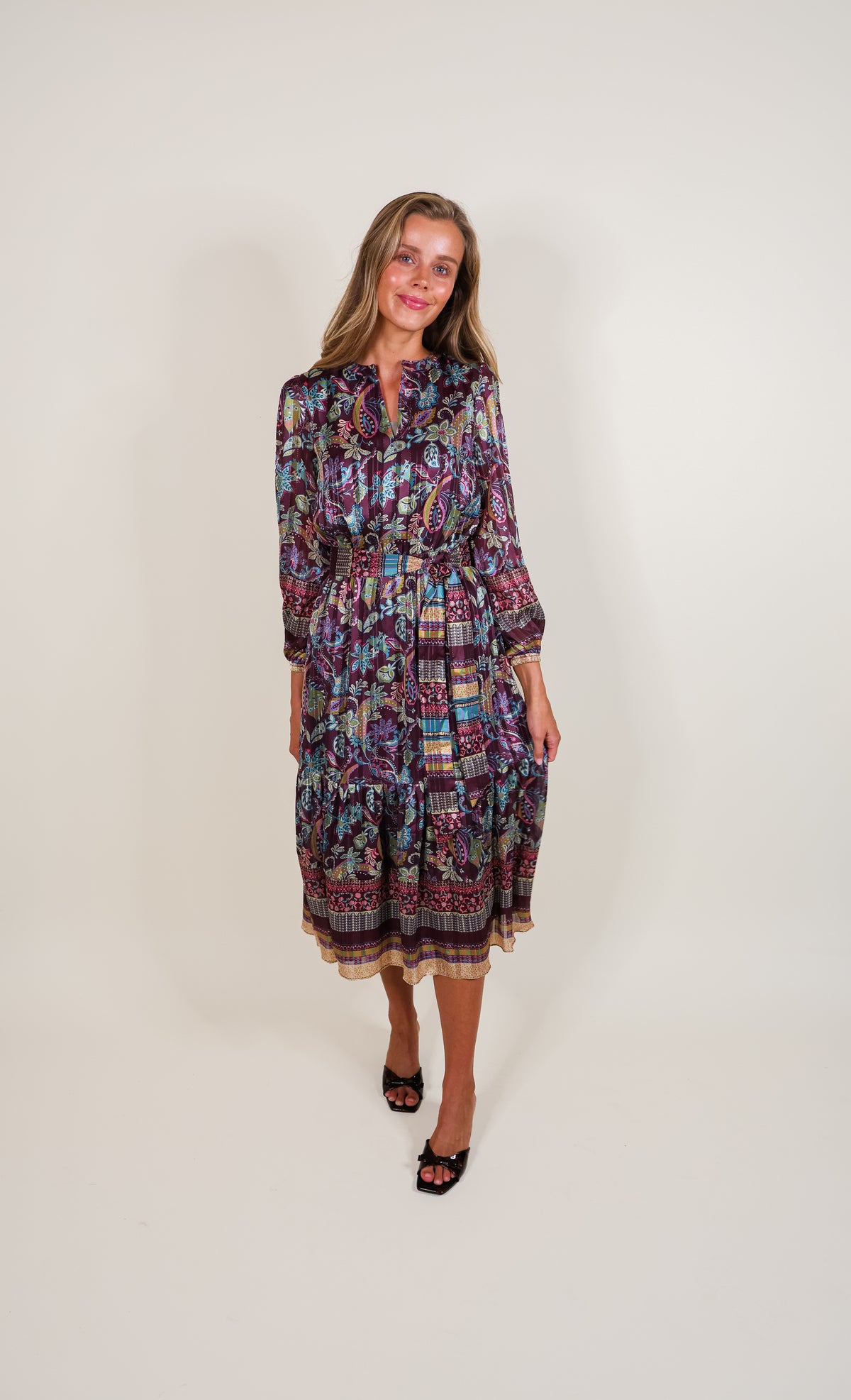 The Elodie Paisley Printed Midi Dress