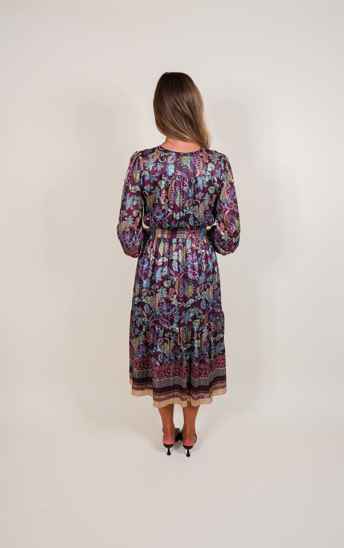 The Elodie Paisley Printed Midi Dress