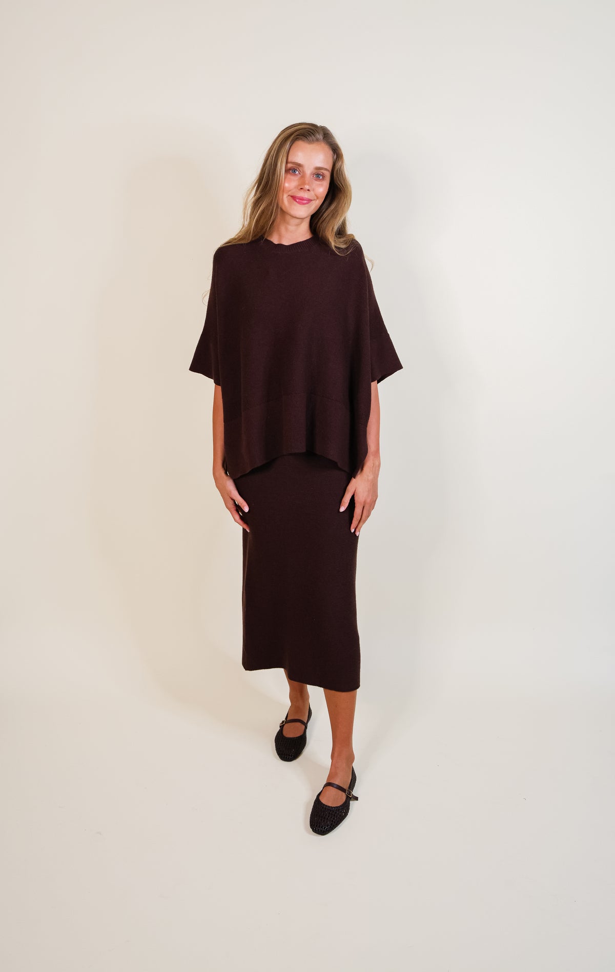 The Maeve Woven Skirt Set in Chocolate