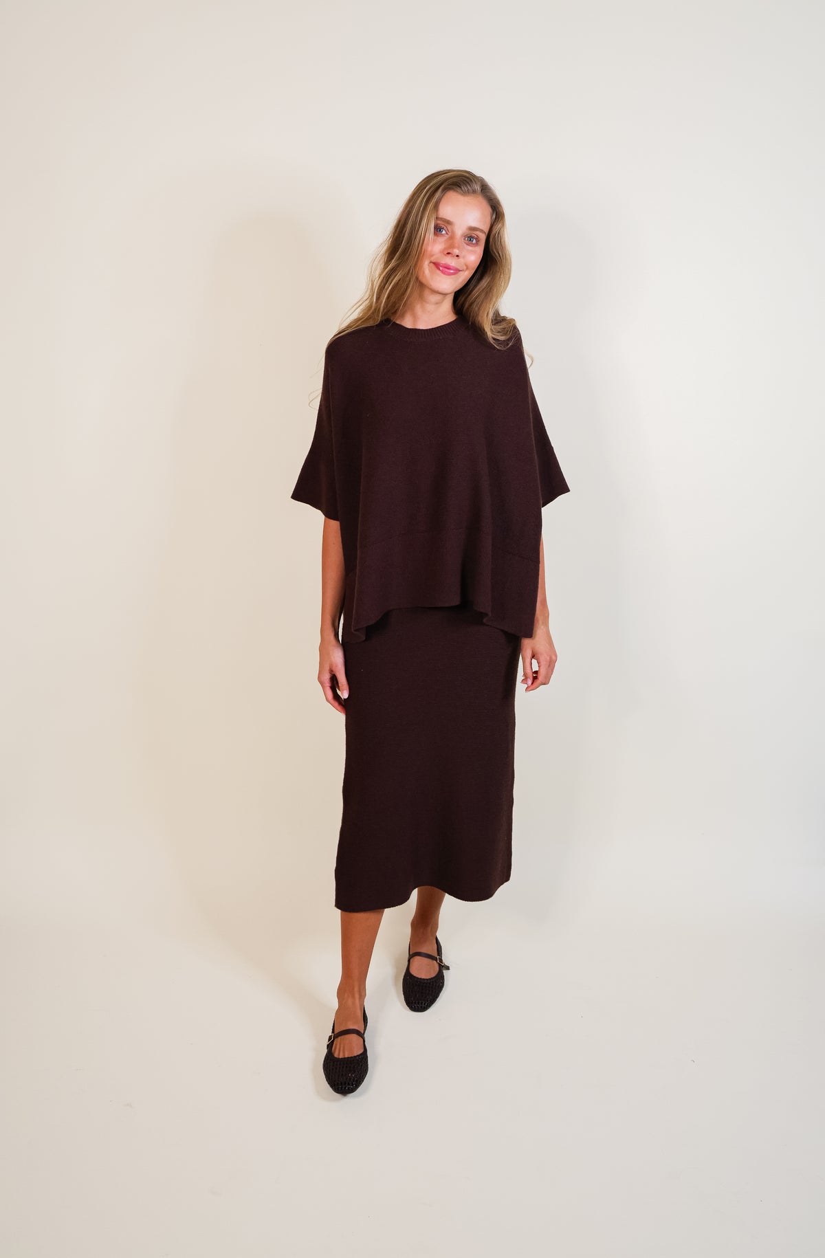 The Maeve Woven Skirt Set in Chocolate
