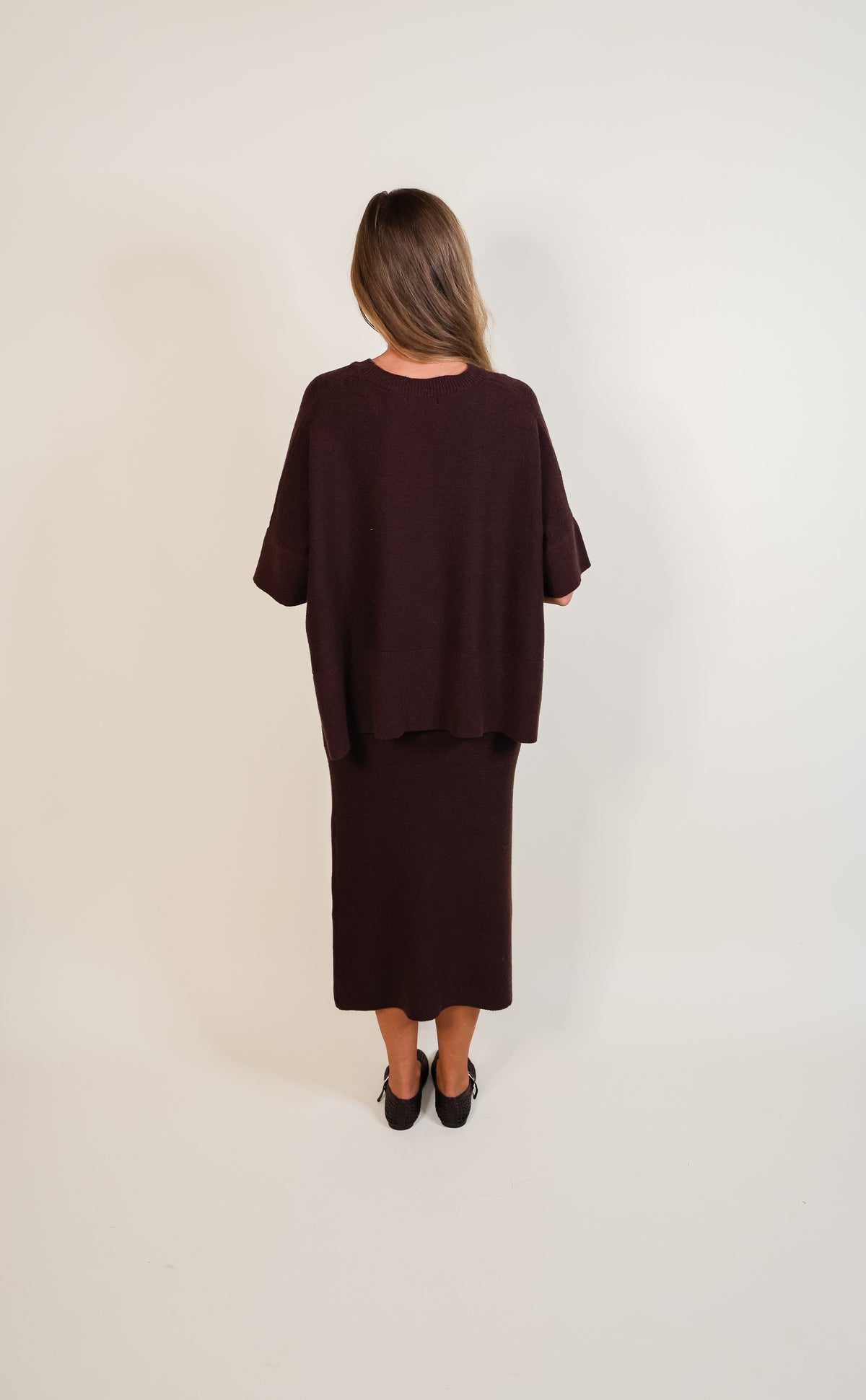 The Maeve Woven Skirt Set in Chocolate