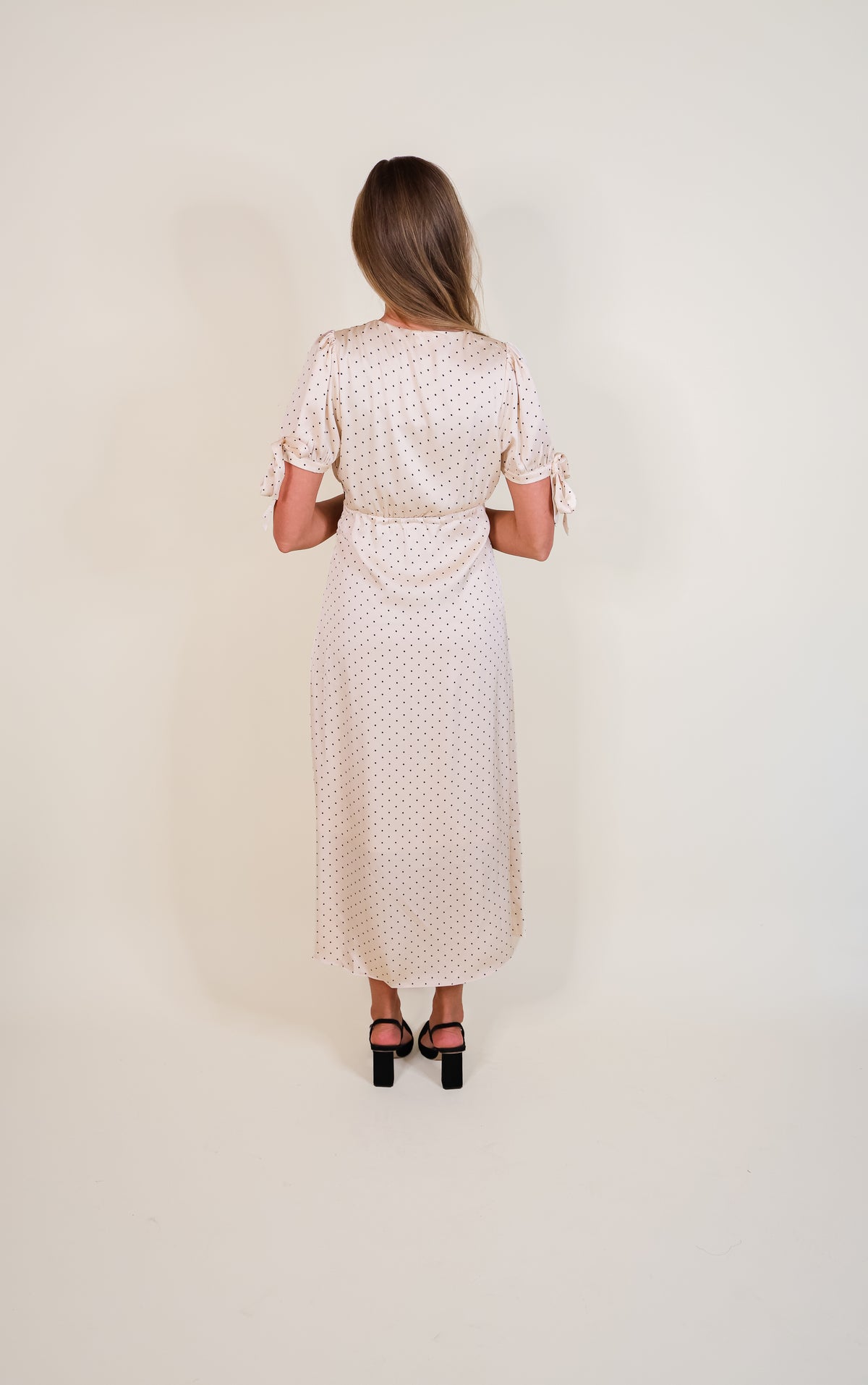 The Sofia Satin Polkadot Dress