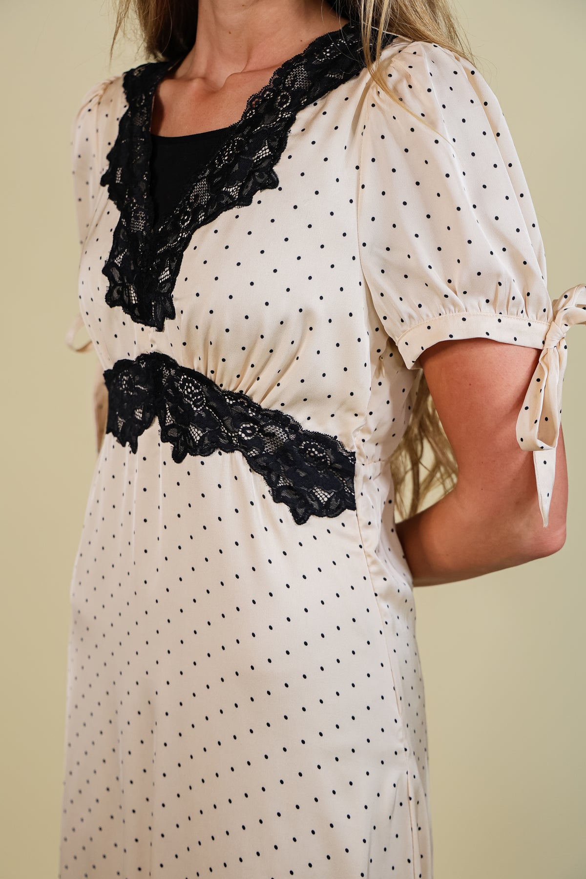 The Sofia Satin Polkadot Dress