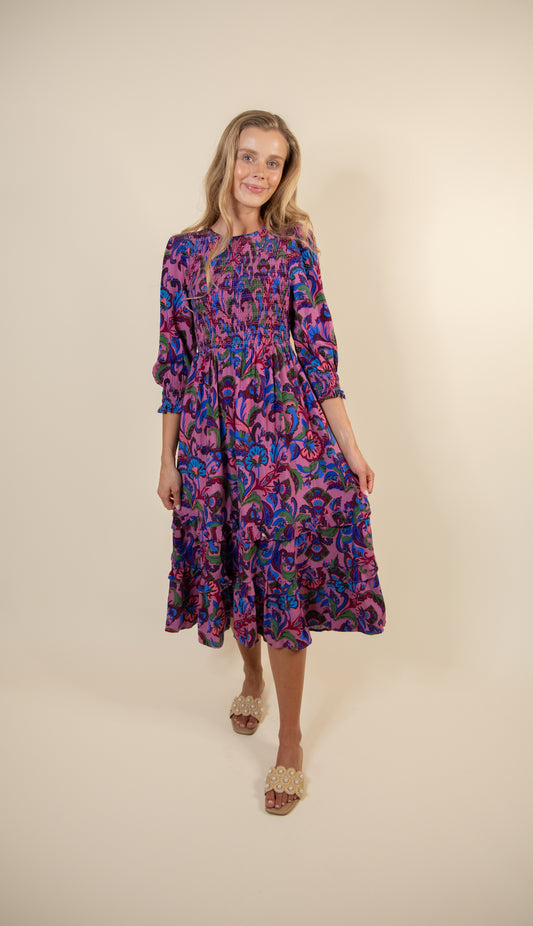 The Kailey Smocked Dress in Whimsy Floral