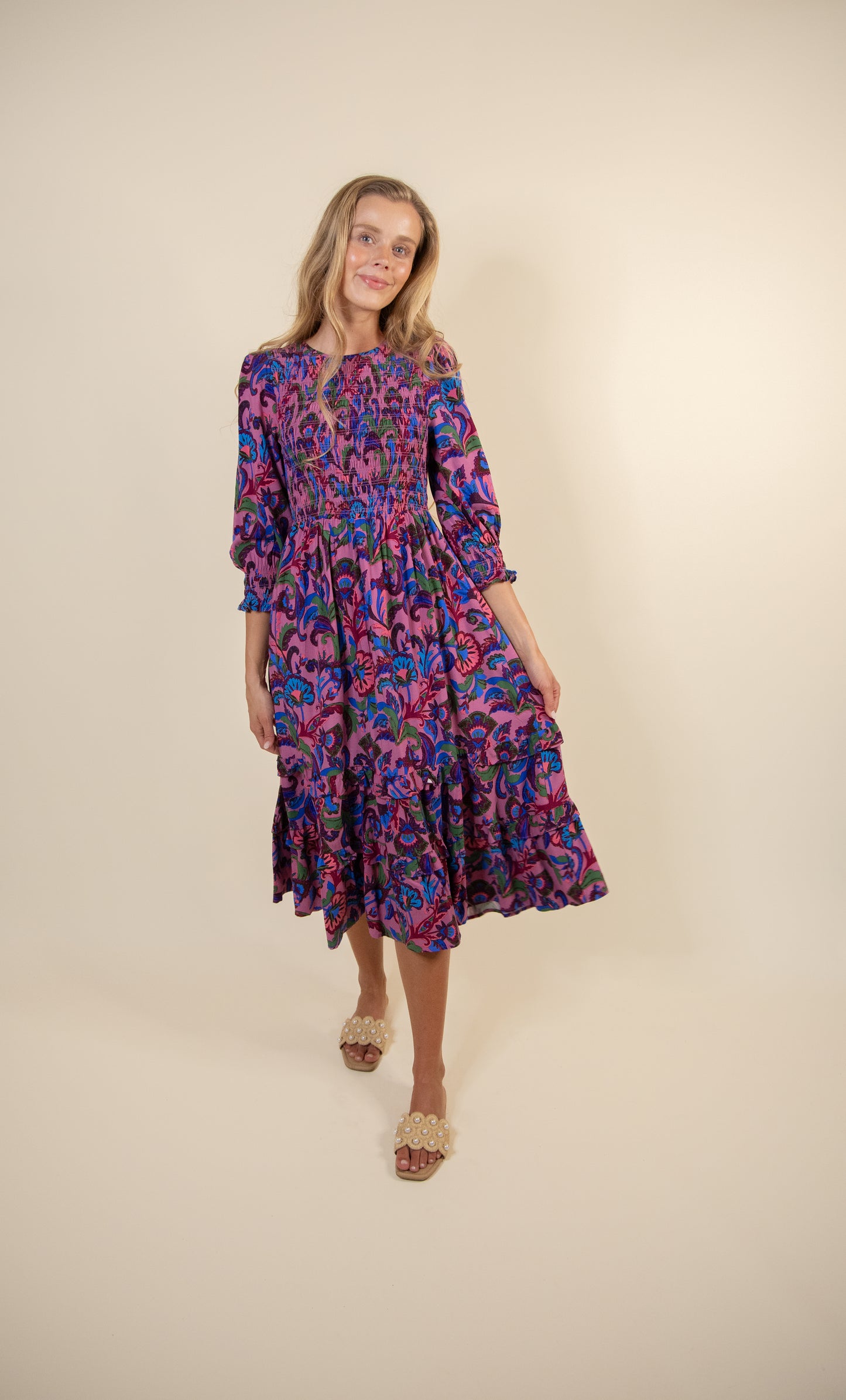The Kailey Smocked Dress in Whimsy Floral