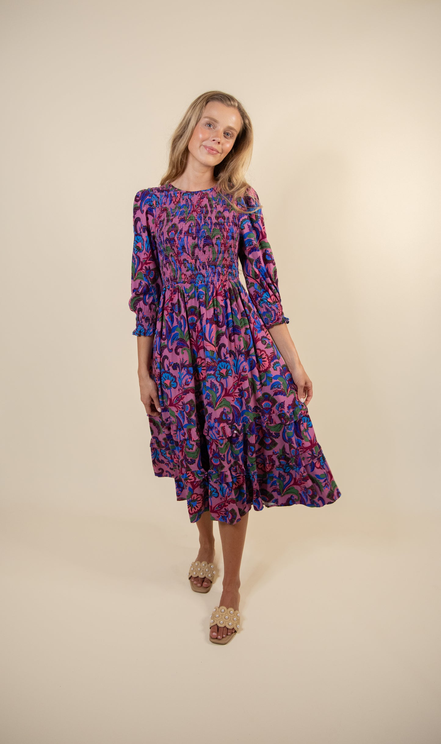 The Kailey Smocked Dress in Whimsy Floral