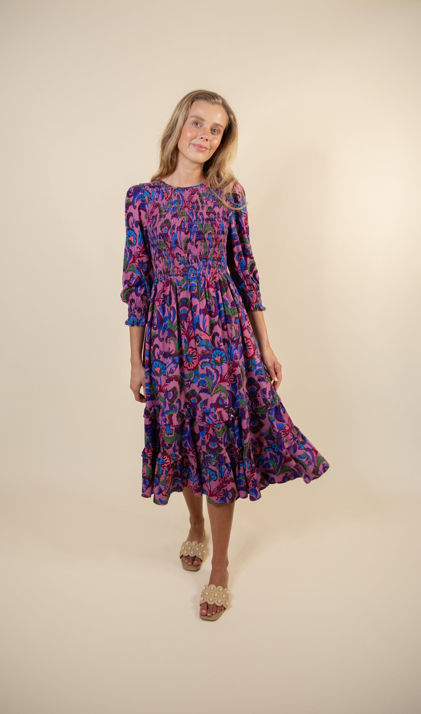 The Kailey Smocked Dress in Whimsy Floral