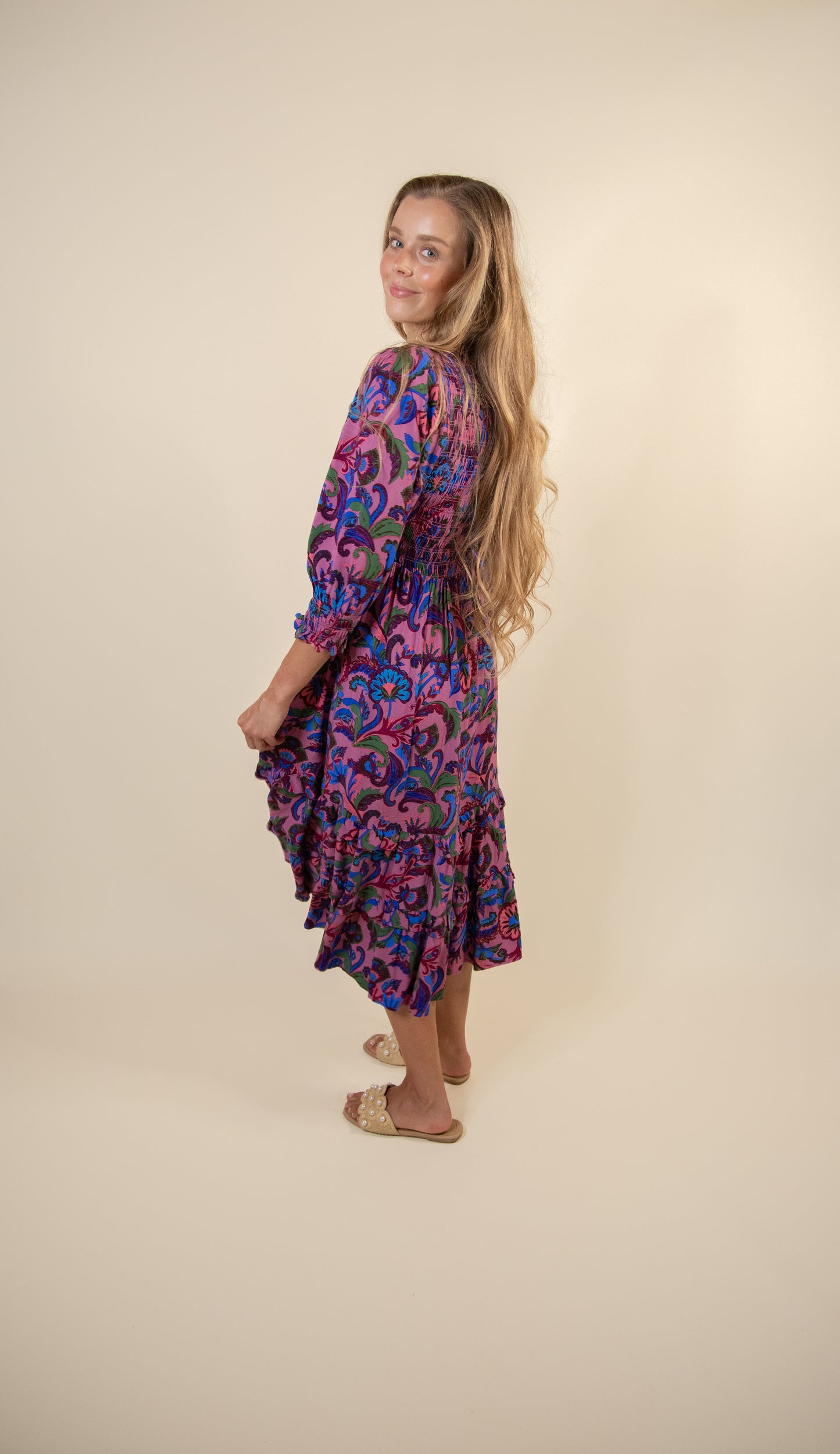 The Kailey Smocked Dress in Whimsy Floral