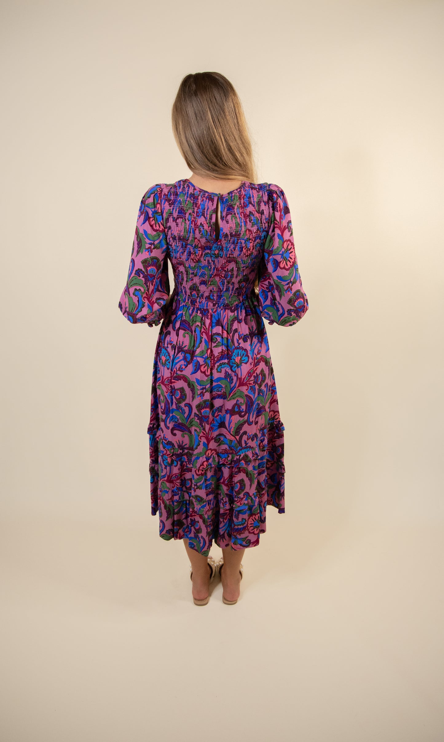 The Kailey Smocked Dress in Whimsy Floral