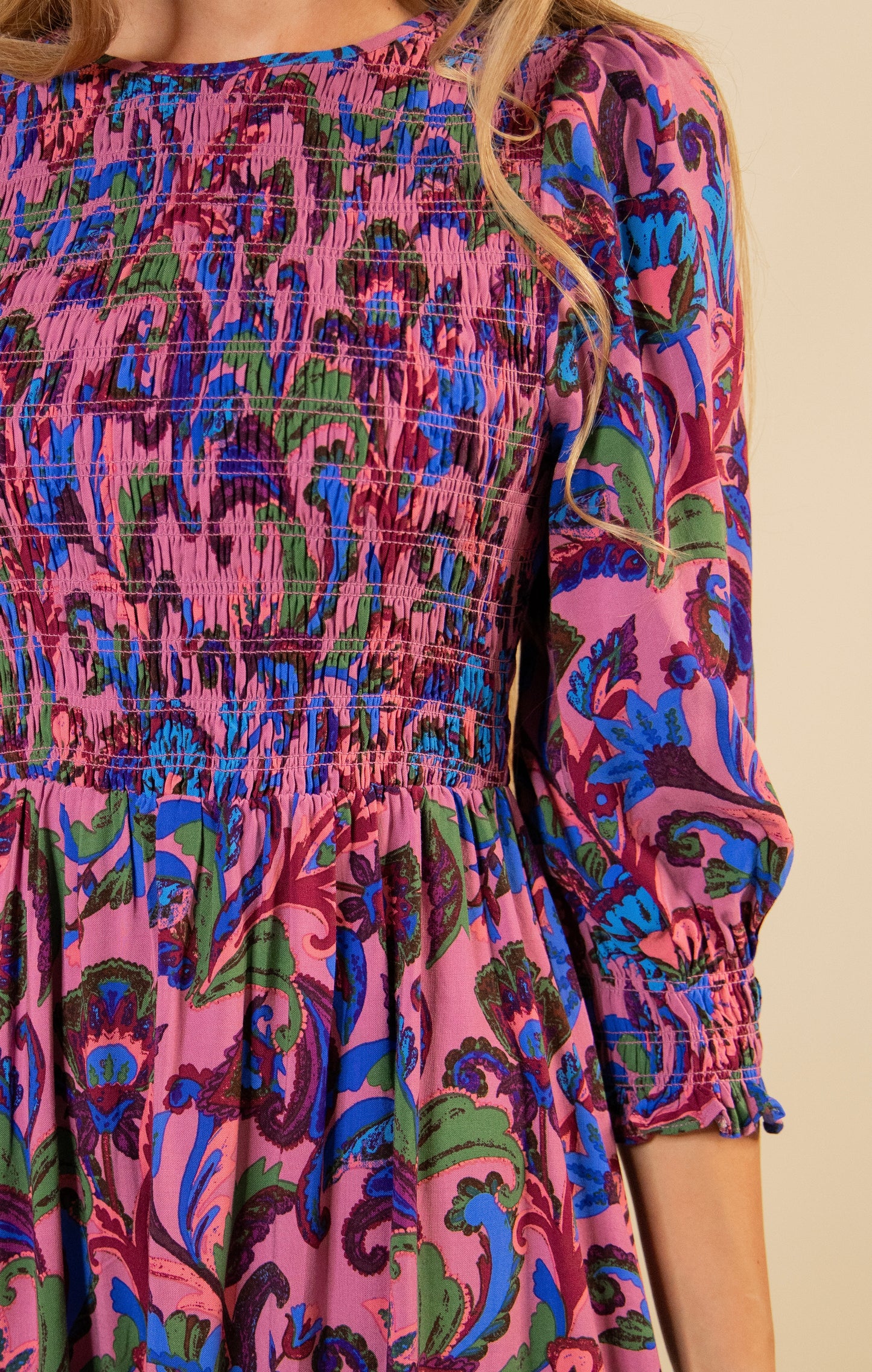 The Kailey Smocked Dress in Whimsy Floral
