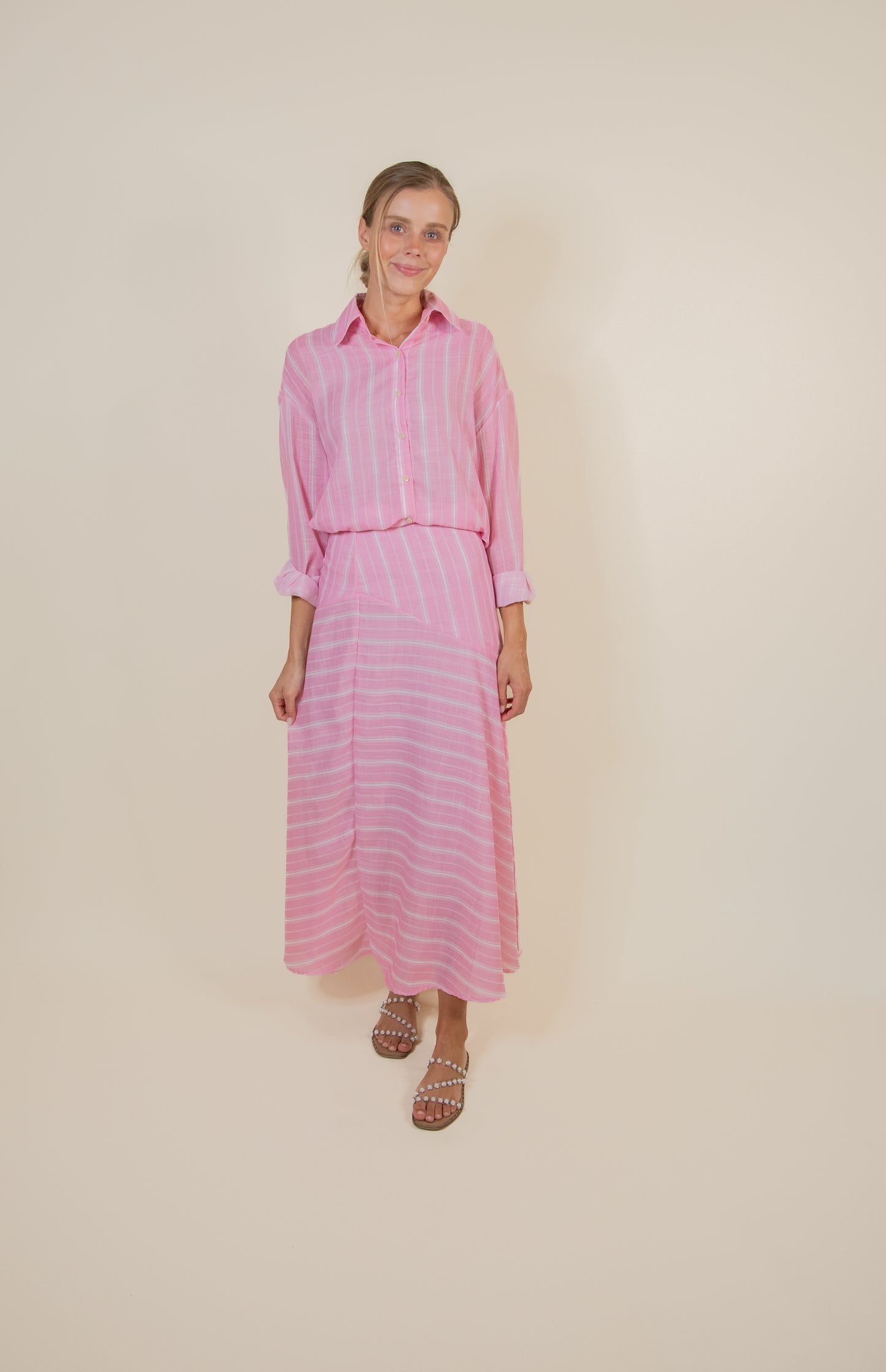 The Piper Pink & White Striped Set