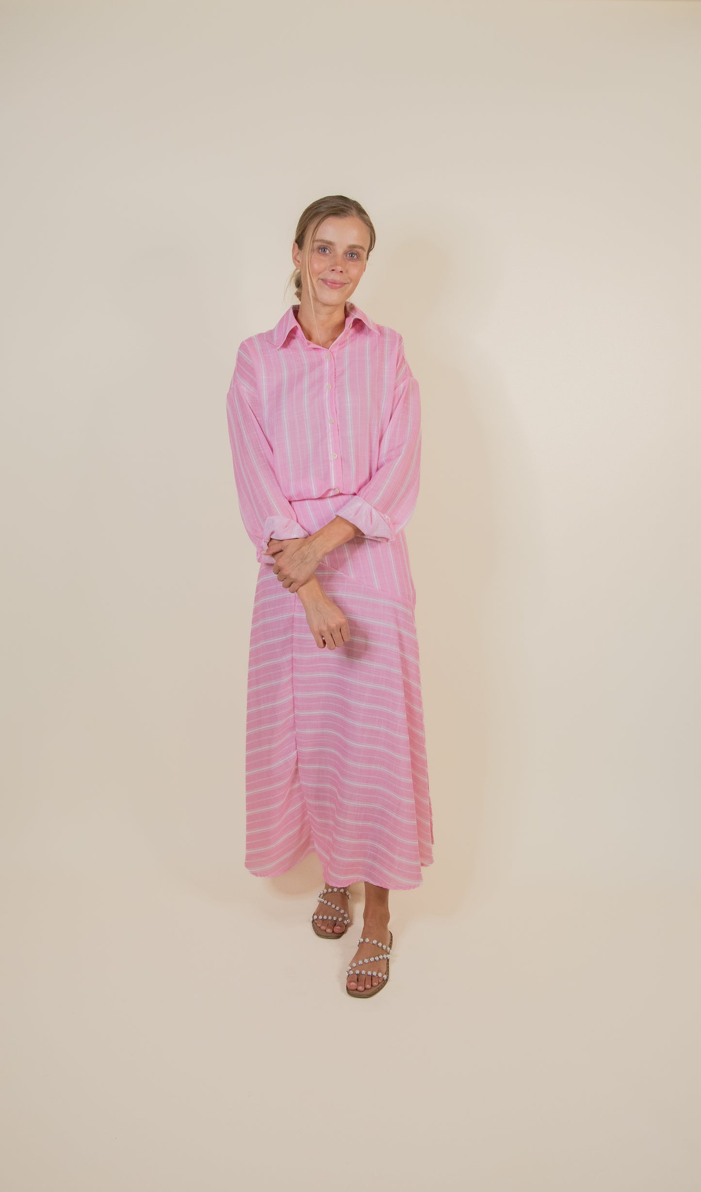 The Piper Pink & White Striped Set