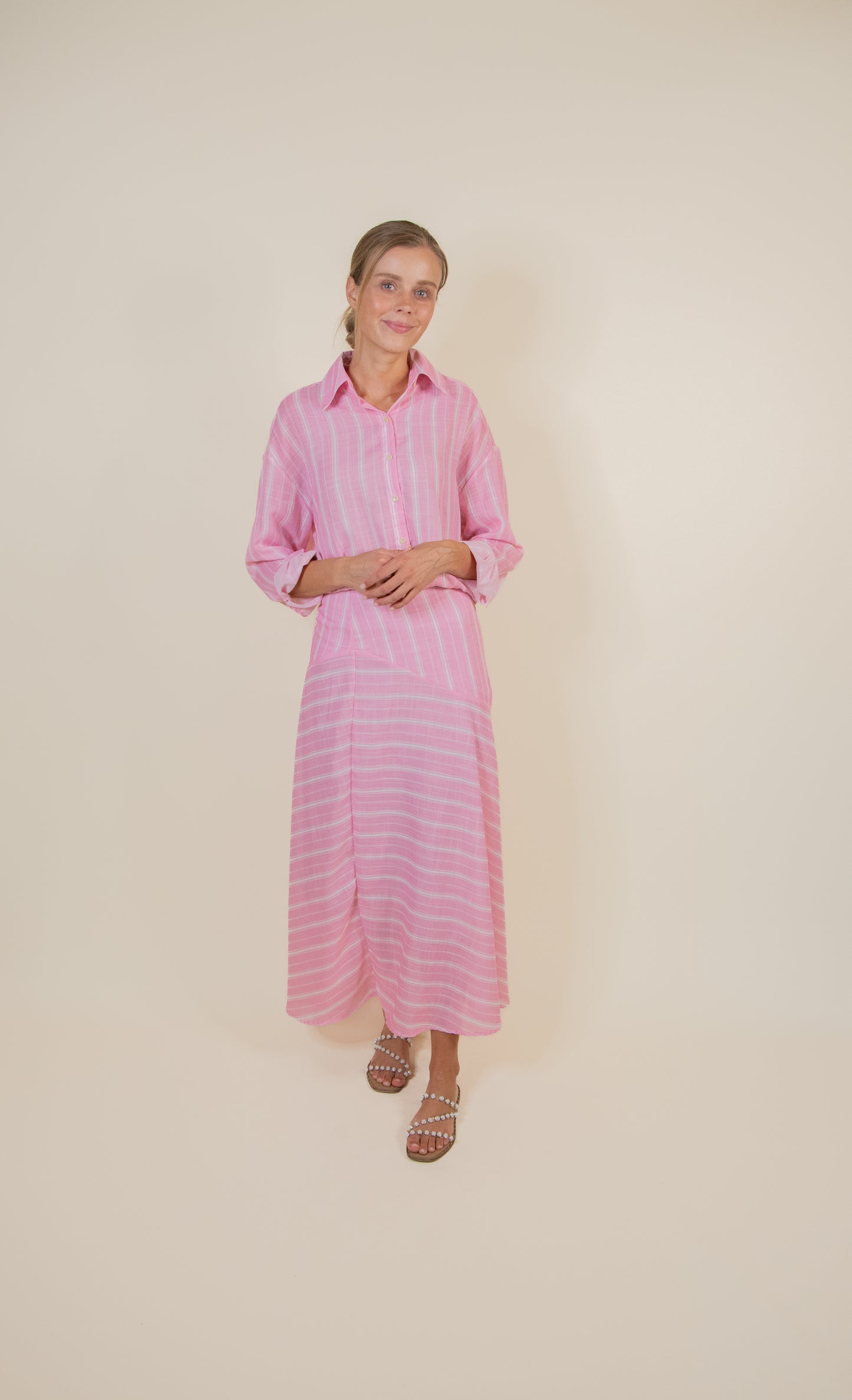 The Piper Pink & White Striped Set