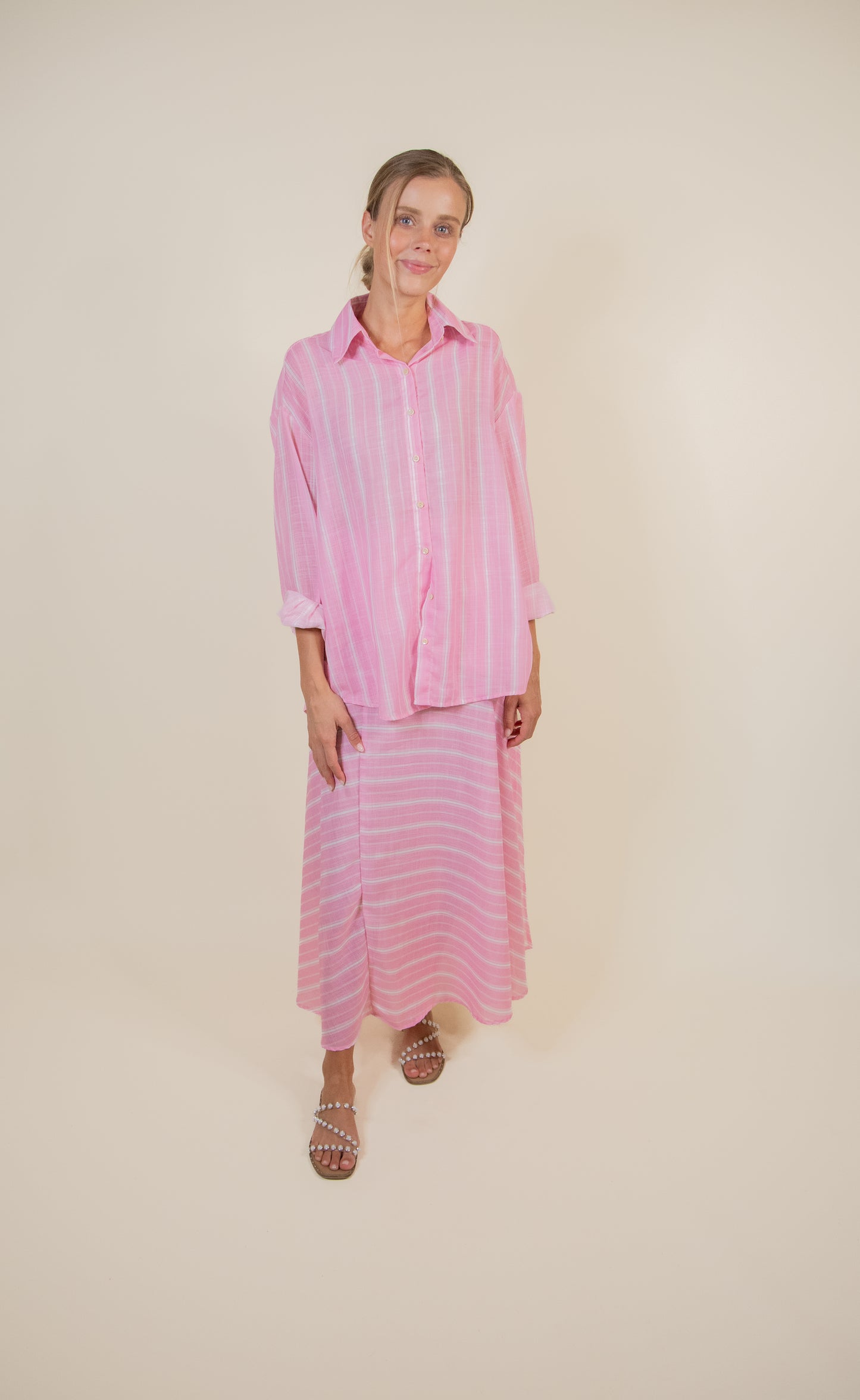The Piper Pink & White Striped Set