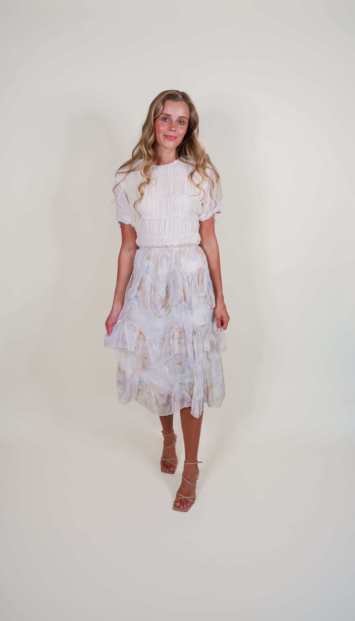 The Noa Layered Chiffon Midi Skirt