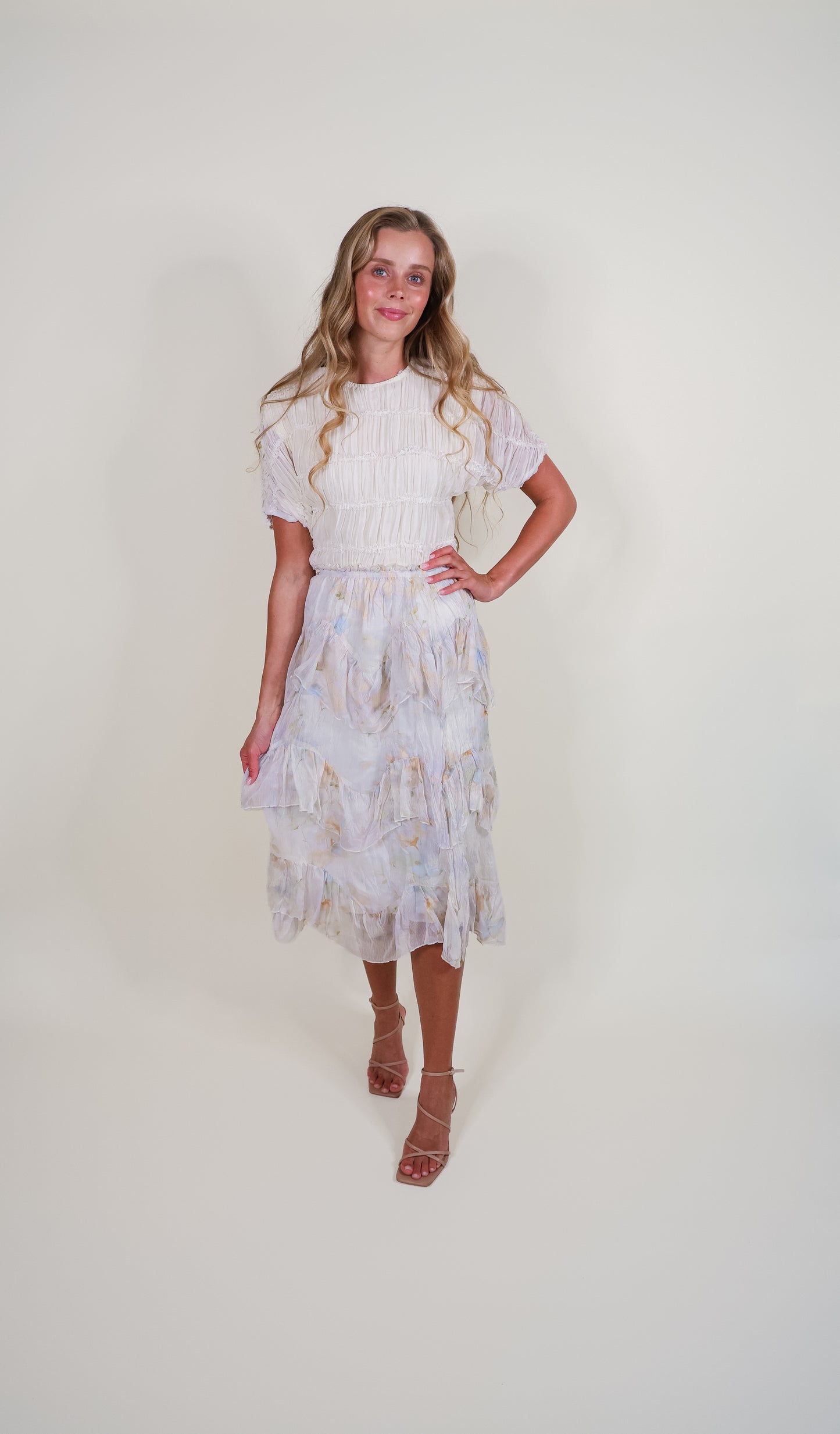 The Noa Layered Chiffon Midi Skirt