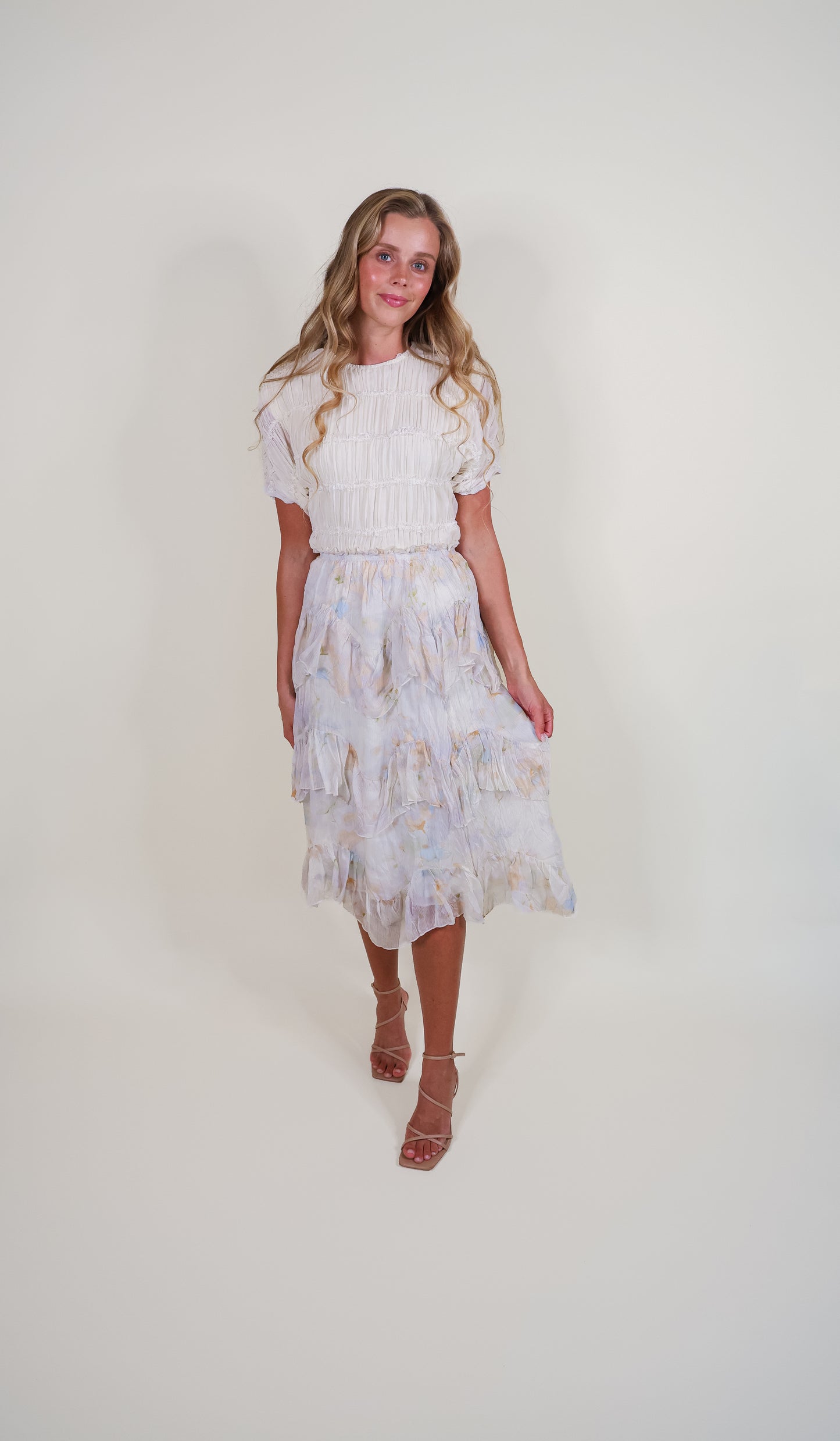 The Noa Layered Chiffon Midi Skirt
