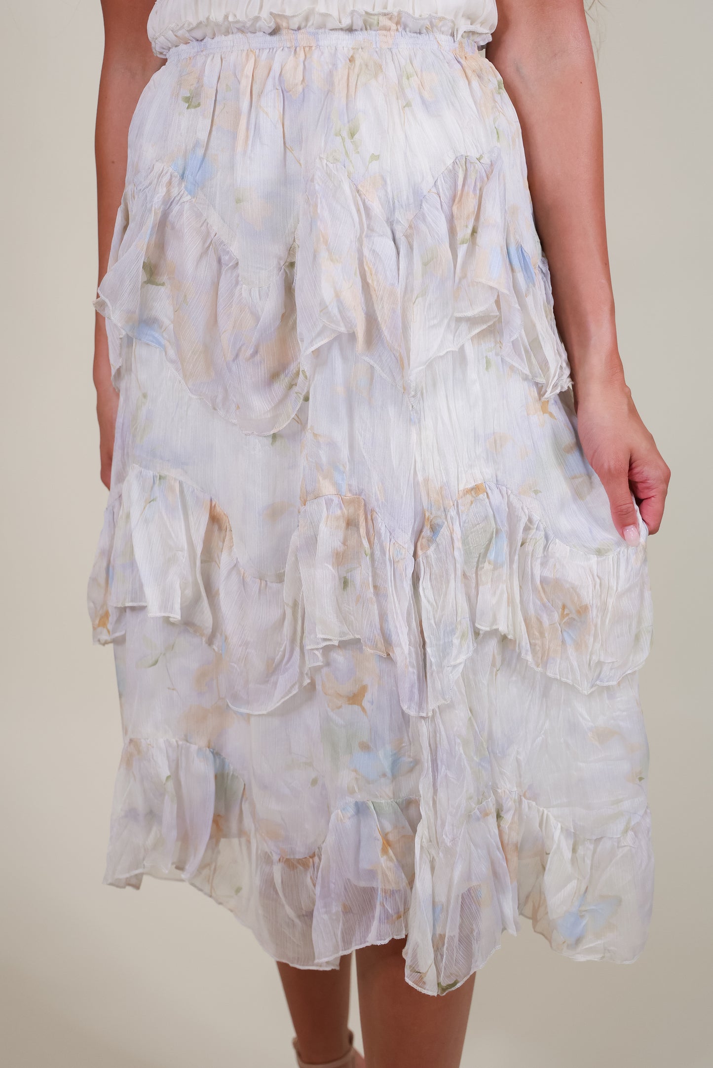 The Noa Layered Chiffon Midi Skirt