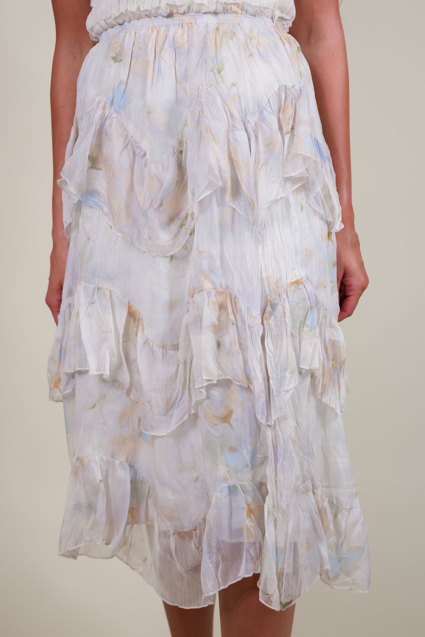 The Noa Layered Chiffon Midi Skirt