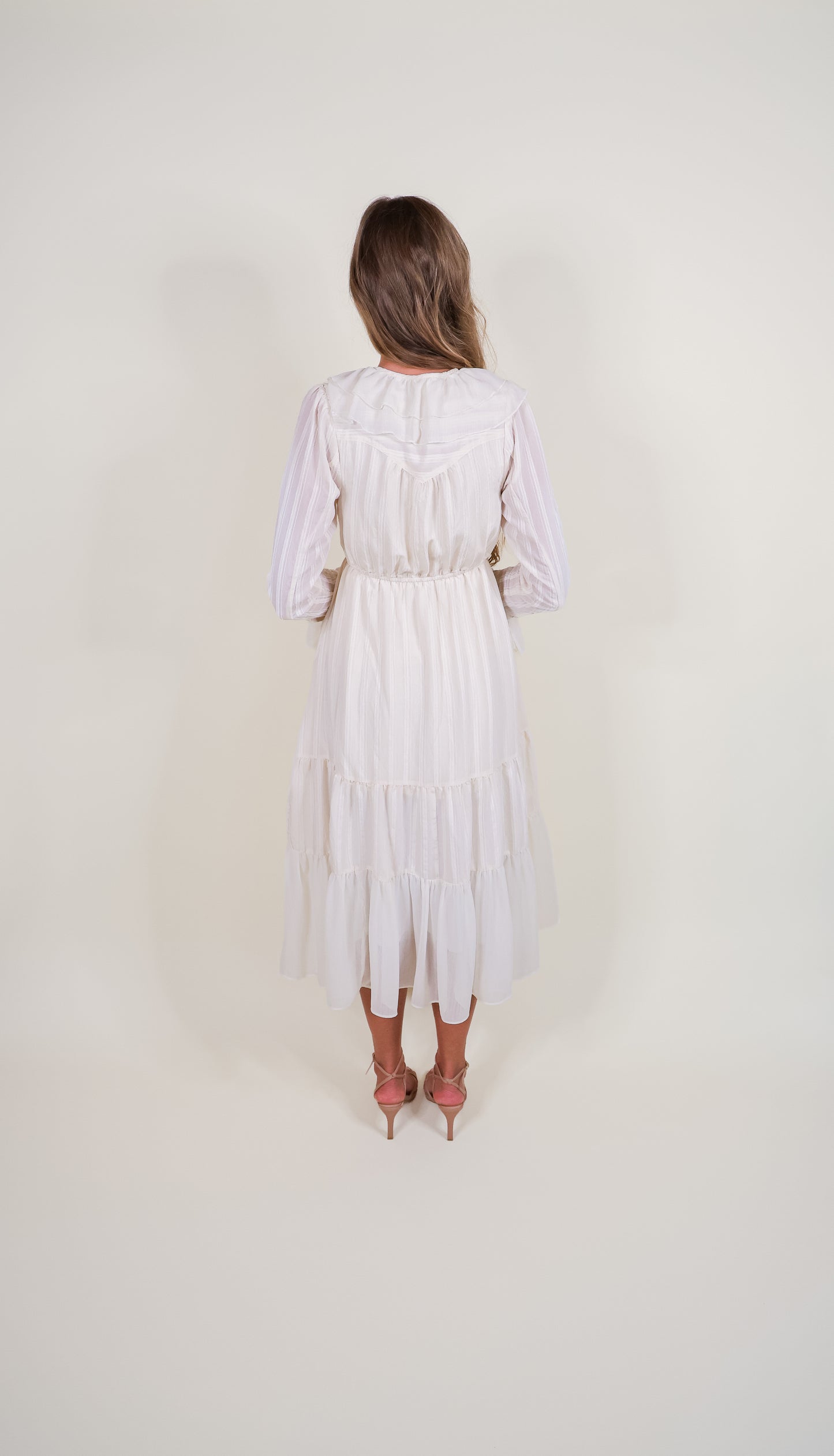 The Lucy Ruffle Dress in Buttercream