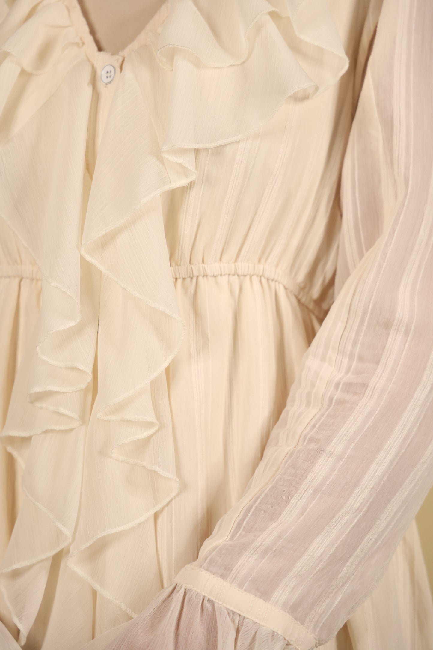 The Lucy Ruffle Dress in Buttercream