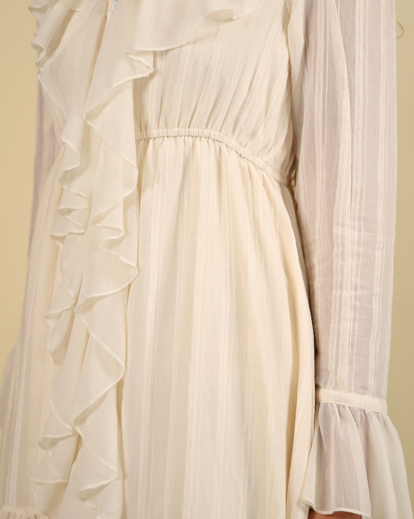The Lucy Ruffle Dress in Buttercream